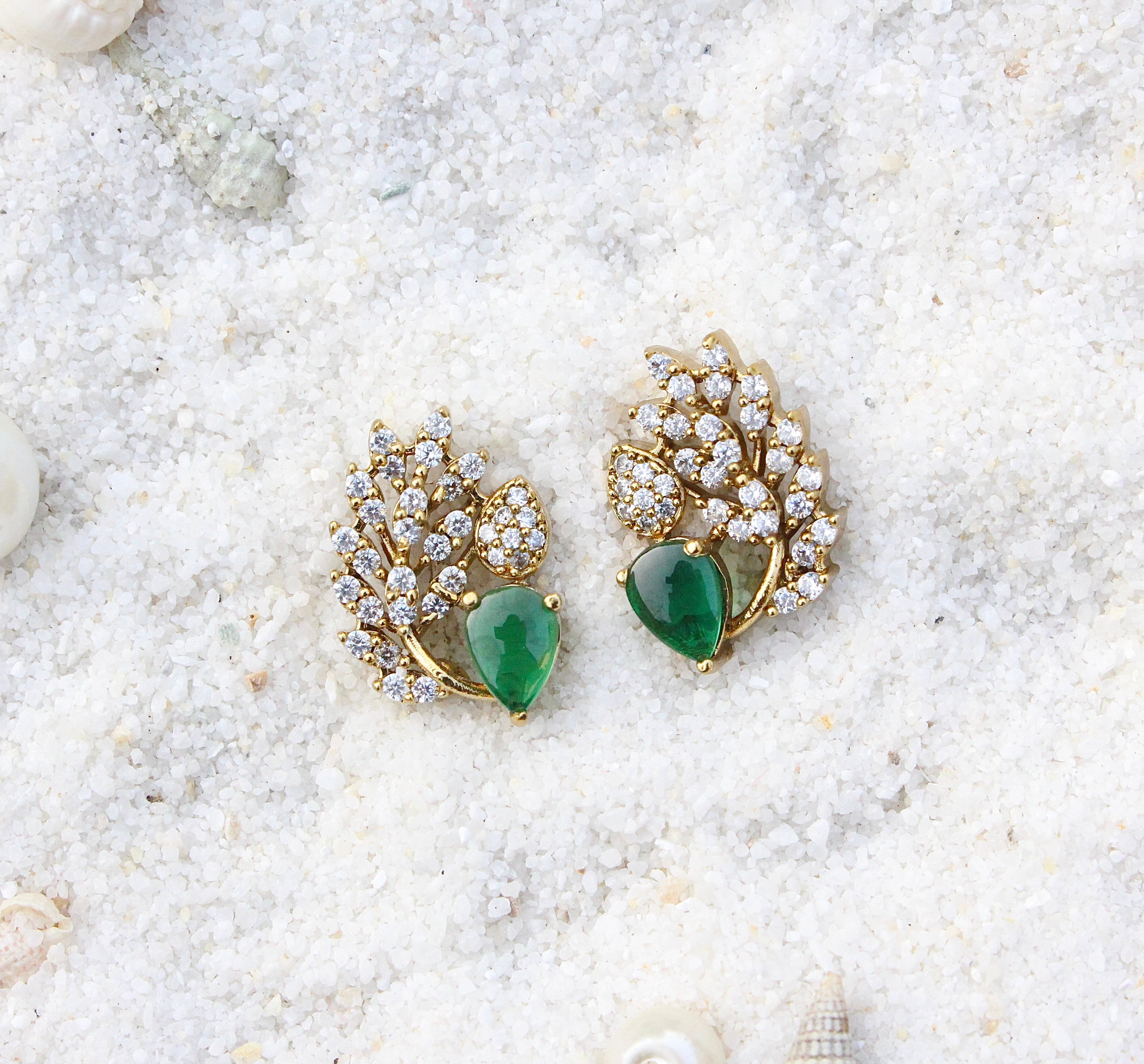 Leaf Stud Earrings - Aloro Jewels