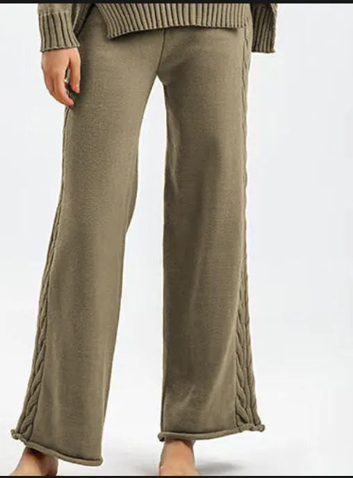 Knitted Wide-leg Pants - Velora
