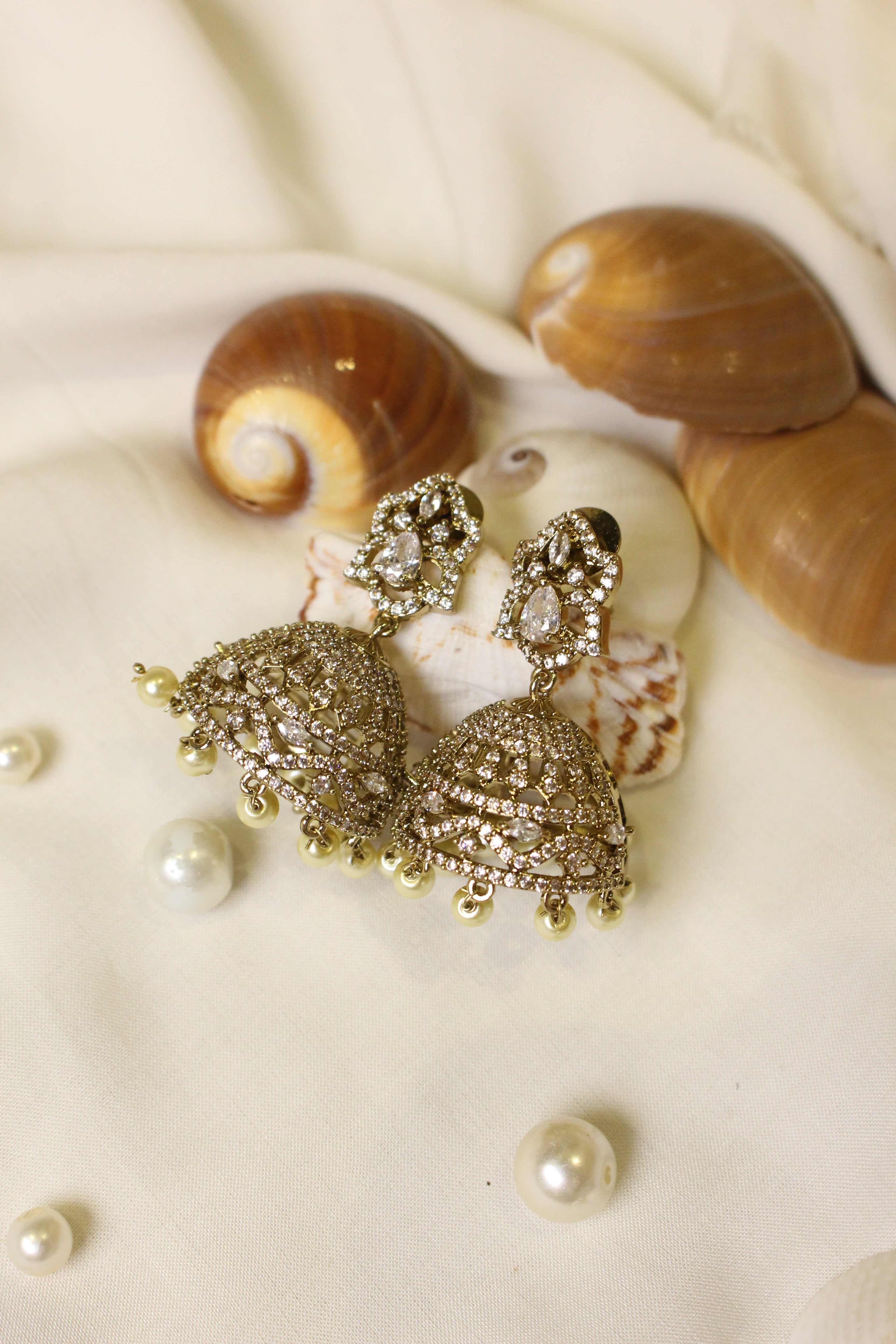 Diamond Style Jhumki Short - Aloro Jewels