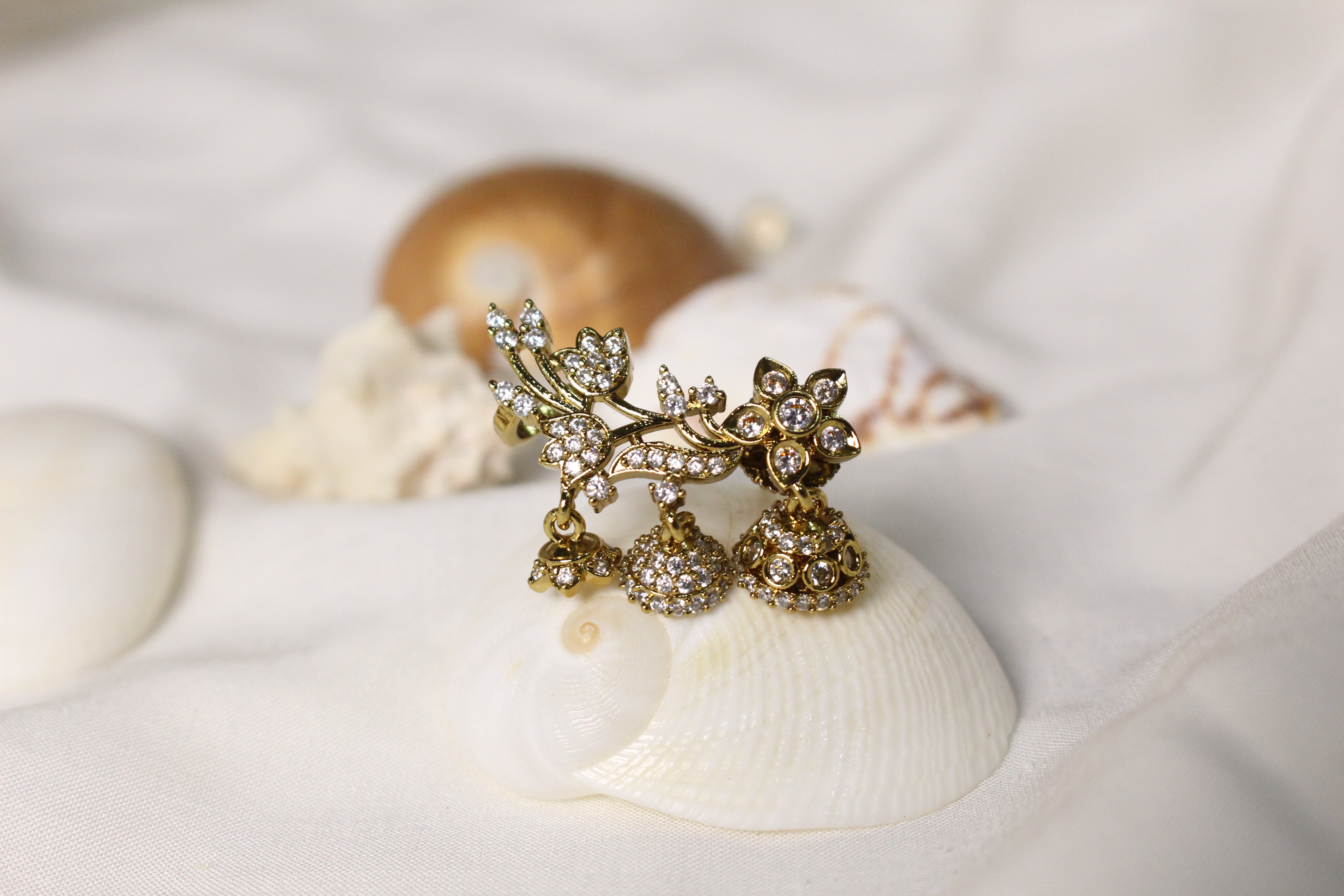 Triple Jhumki Earcuff - Aloro Jewels