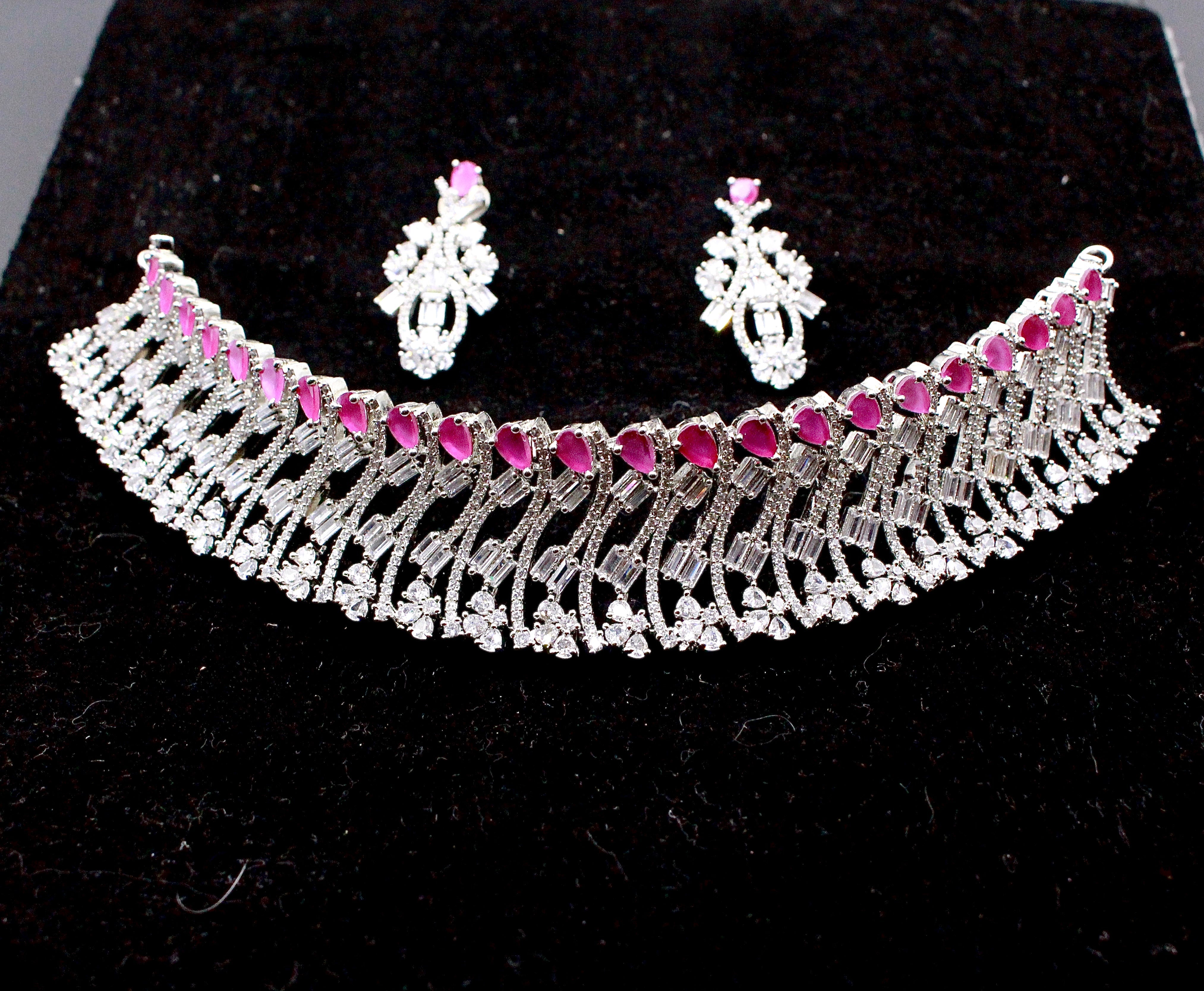 Silver Red Necklace - Aloro Jewels