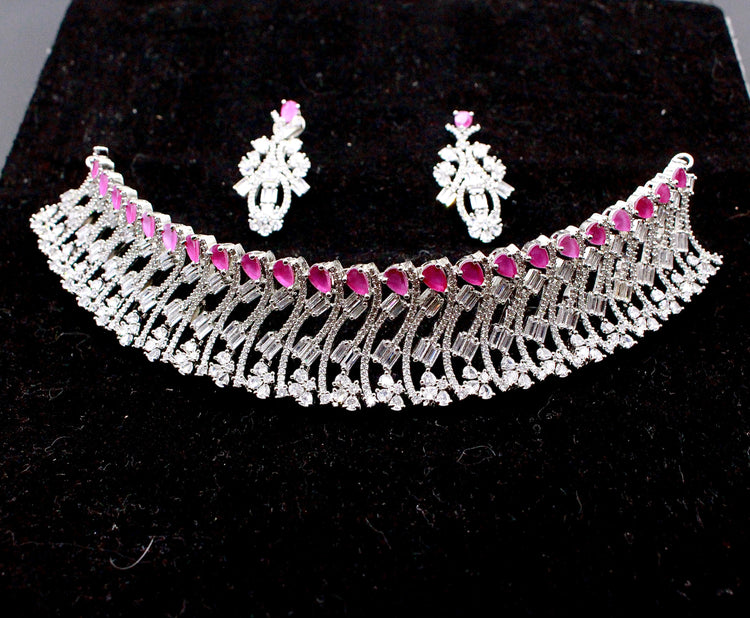Silver Red Necklace - Aloro Jewels