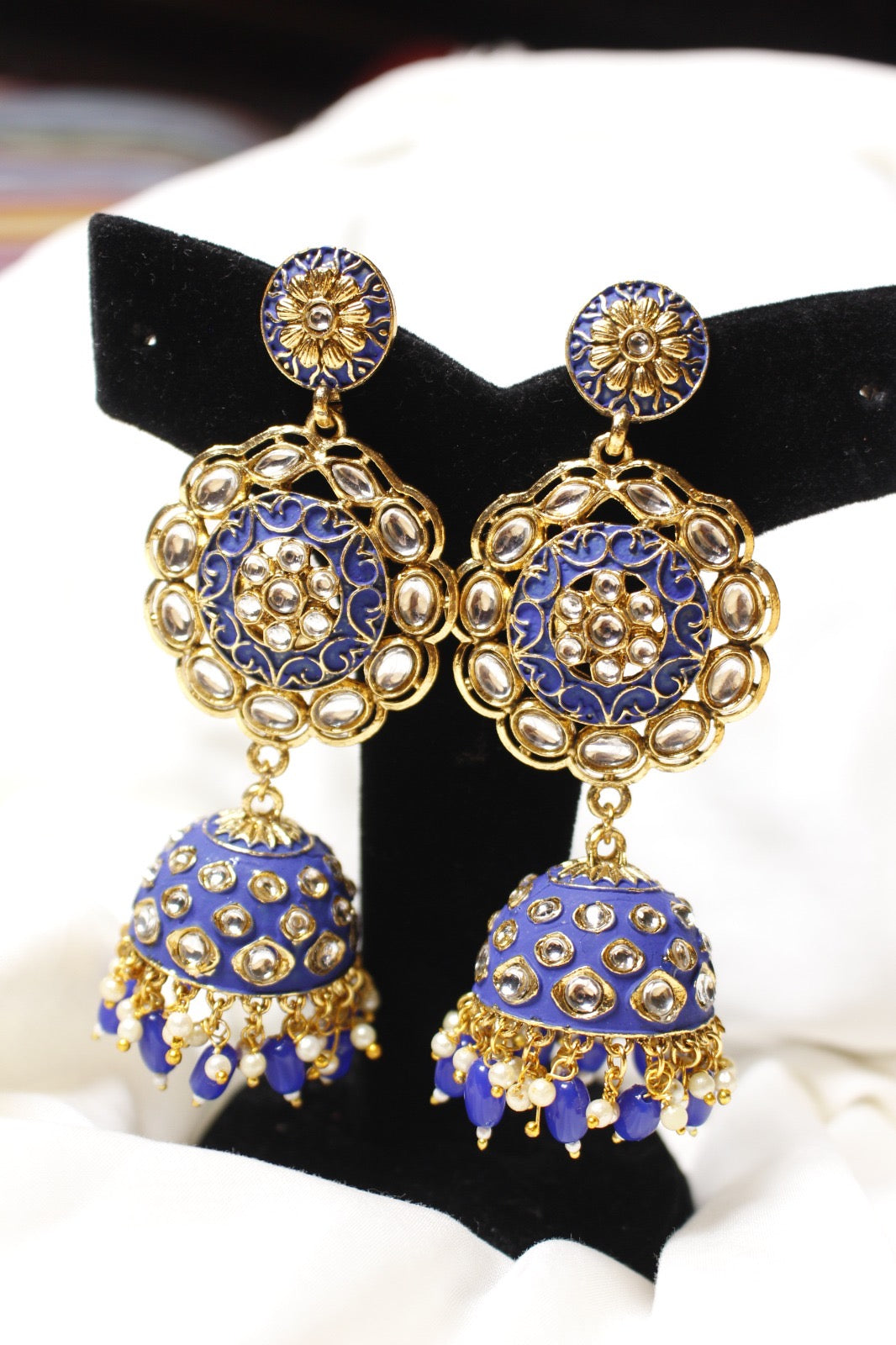 Long Kundan Earrings - Aloro Jewels