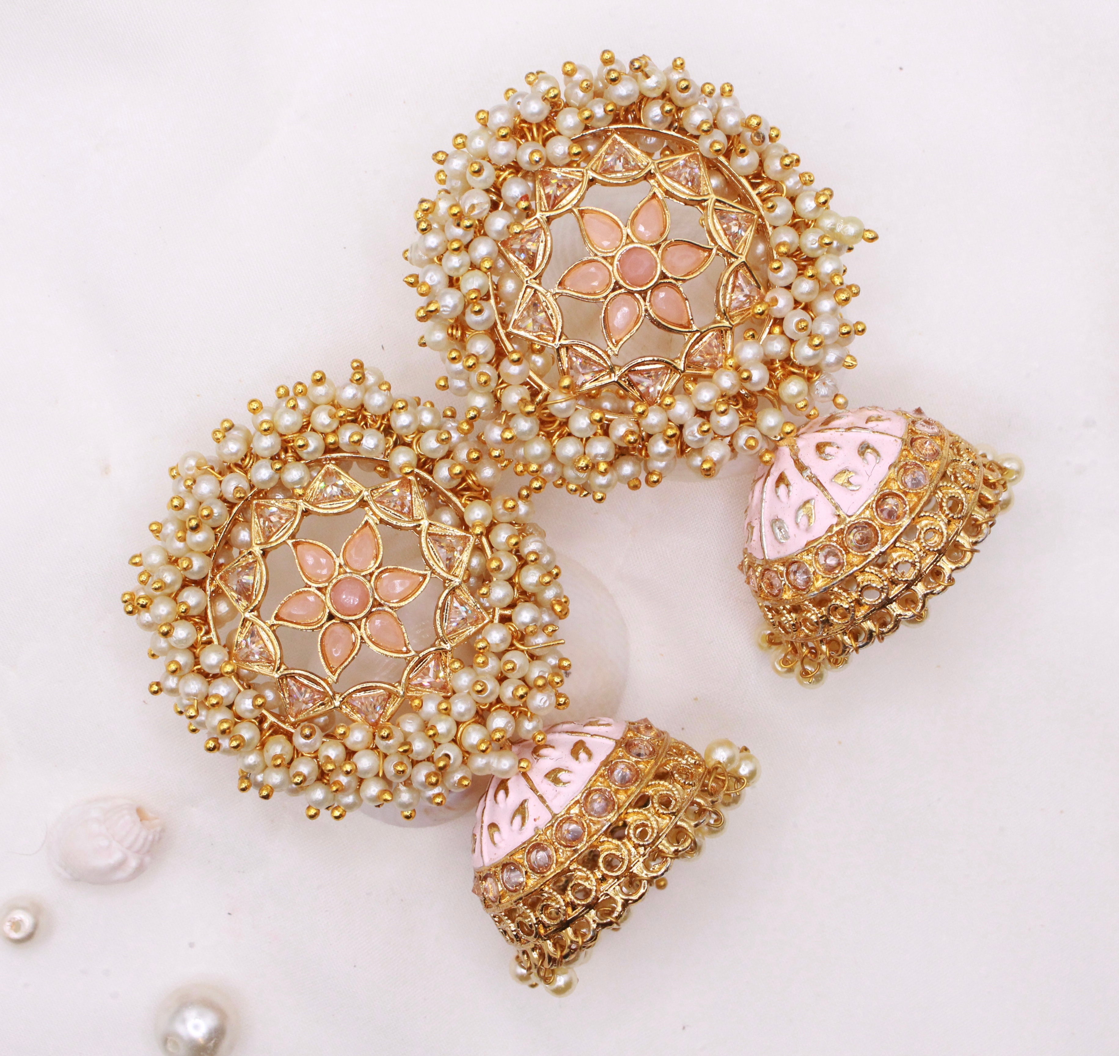 Blush Pearl Jhumke - Aloro Jewels