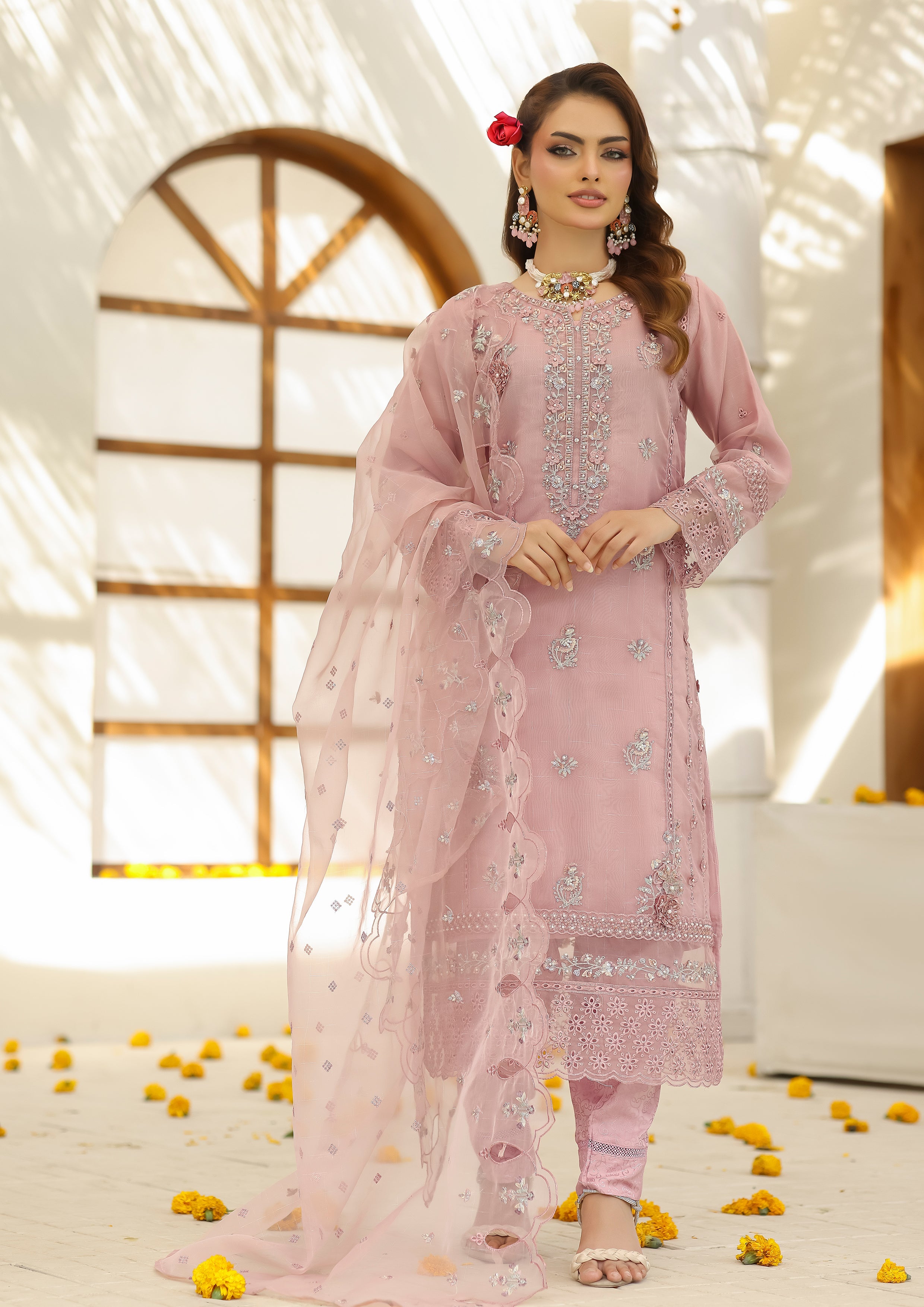 Hiba BN-1035 - 3 Piece Stitched Fancy Heavy Embroidered - Bint-e-Noor