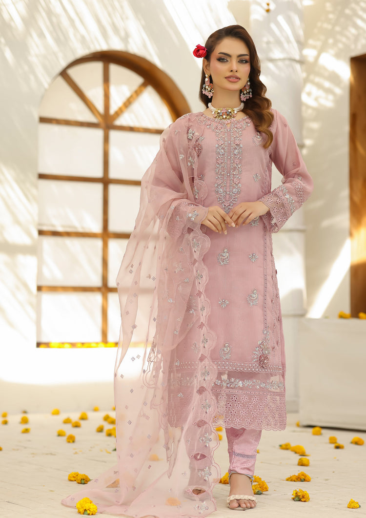 Hiba BN-1035 - 3 Piece Stitched Fancy Heavy Embroidered - Bint-e-Noor