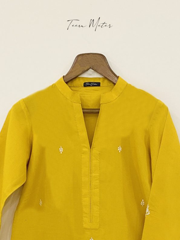 Canary 2pc:"Slub Khadder Embroidered” - Teen Meter