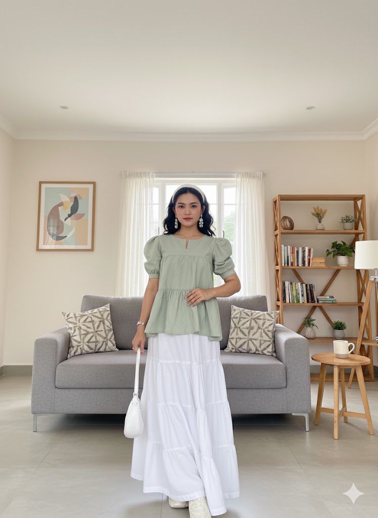 1 Piece White Cotton Maxi Skirt For Women “ Elegant Tiered Long Skirt - Urban Cut