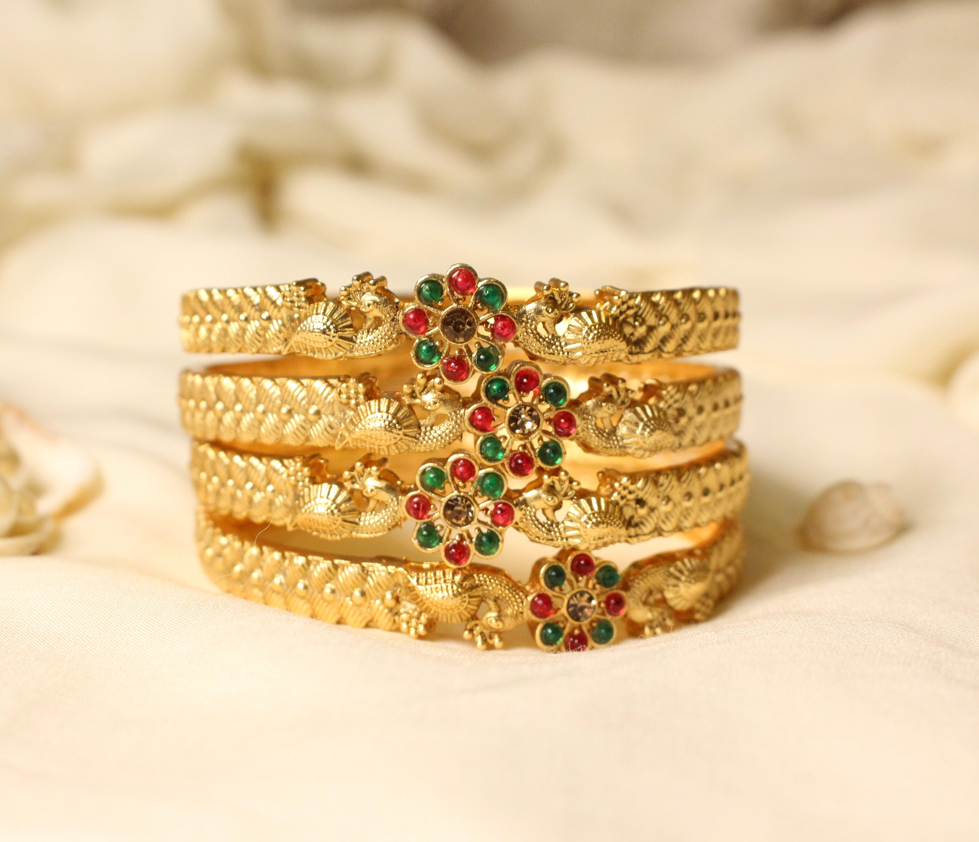 Peakcock Bangles - Aloro Jewels