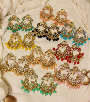 Hand Painted Chandbali - Aloro Jewels
