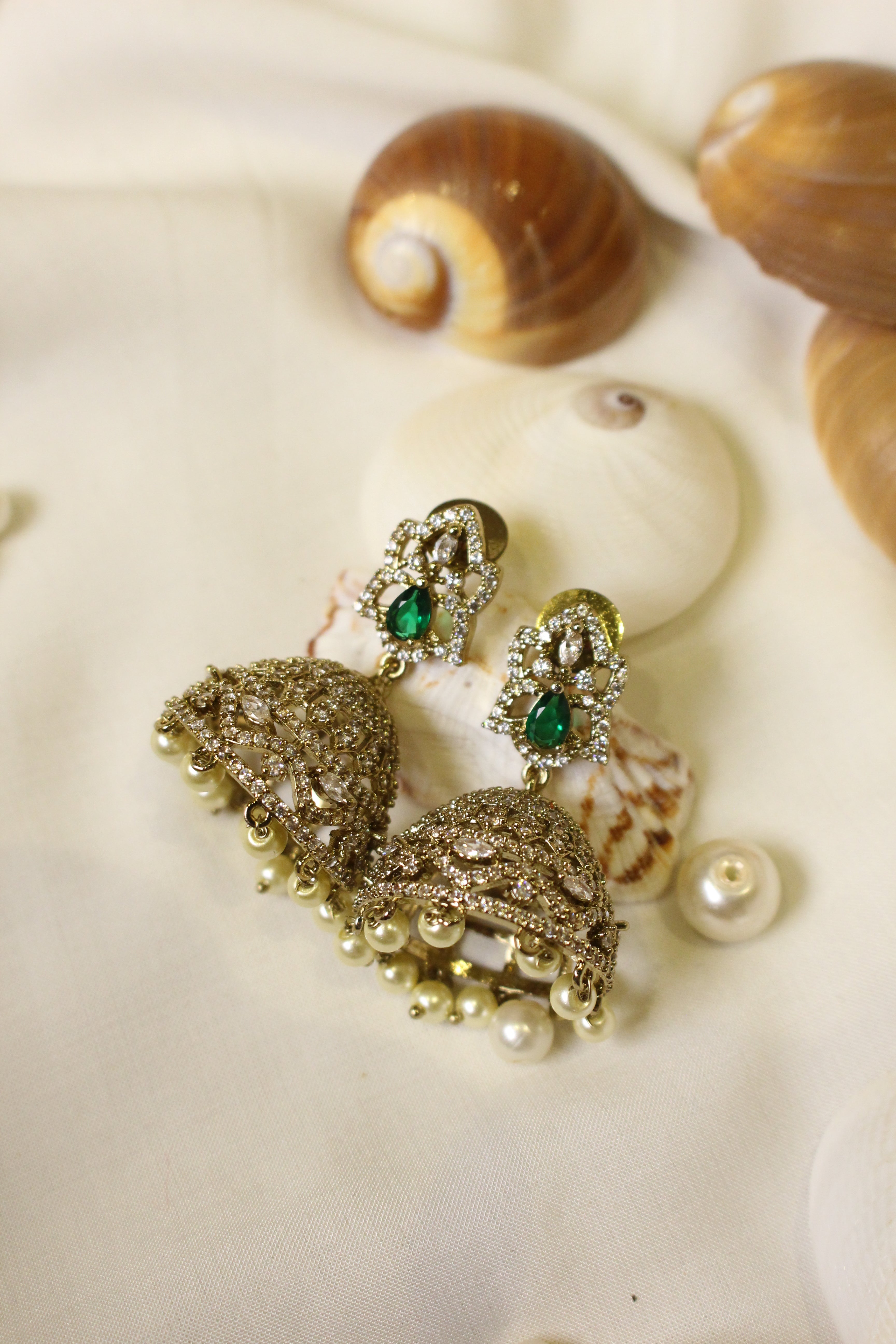 Diamond Style Jhumki Short - Aloro Jewels
