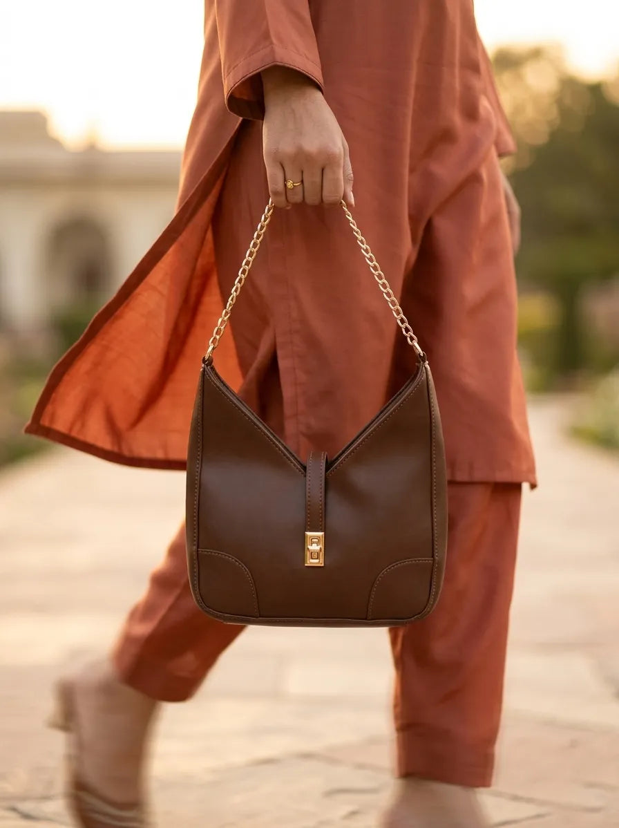 Sonnet Choco Brown Handbag - Bag X