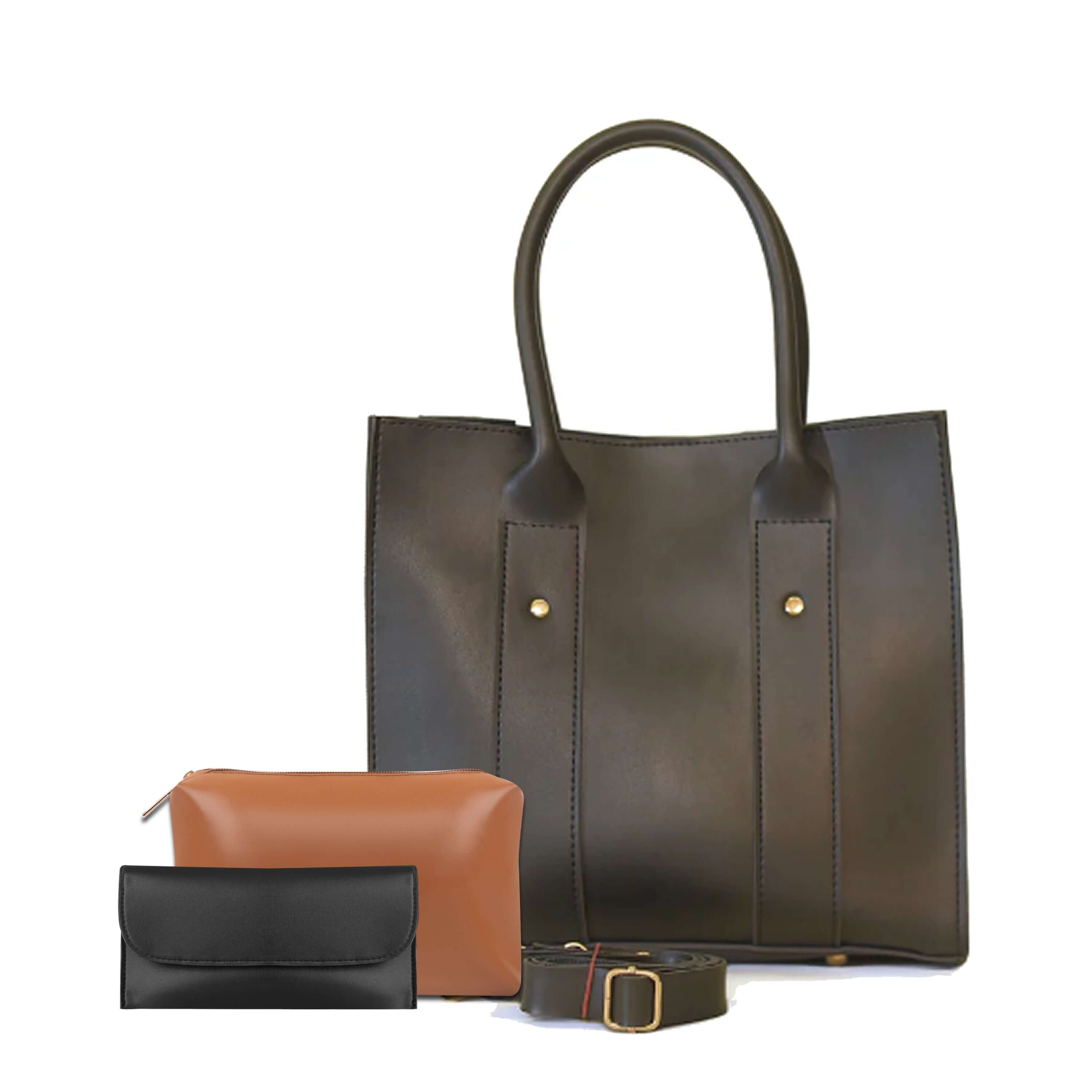 Alberta 3 Pcs Black Tote Bag - Bag X