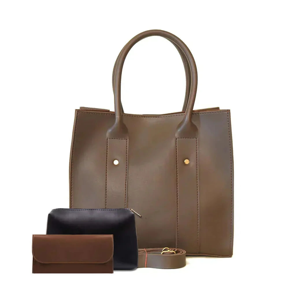 Alberta 3 Pcs Choco Tote Bag - Bag X