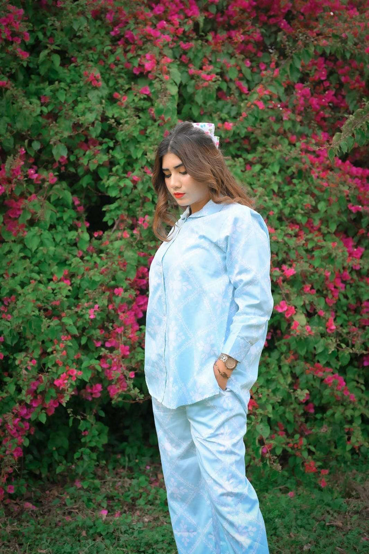 2 Piece Cotton Satin Printed Co-Ord Set