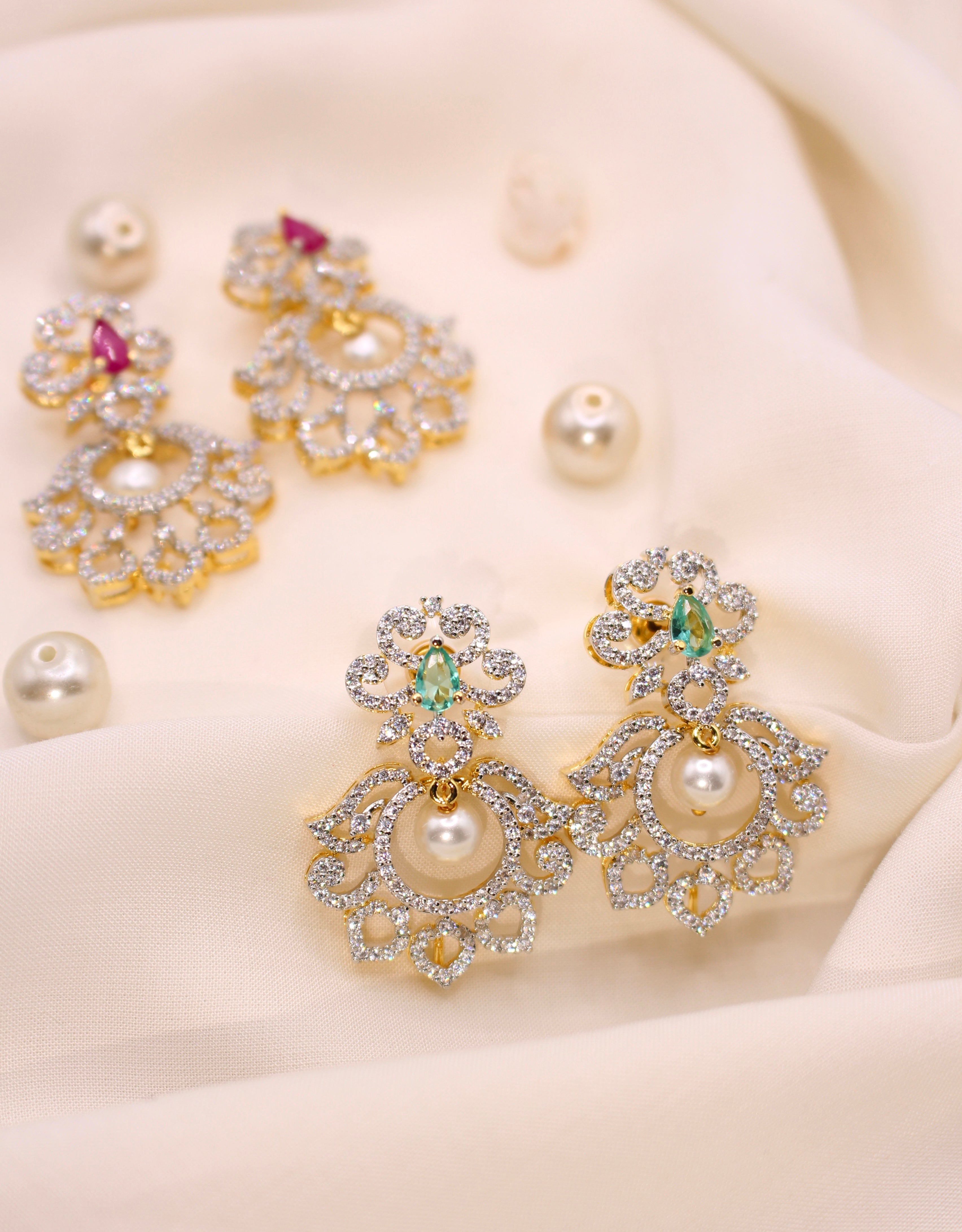 Gold Plated Designer Earrings - Aloro Jewels