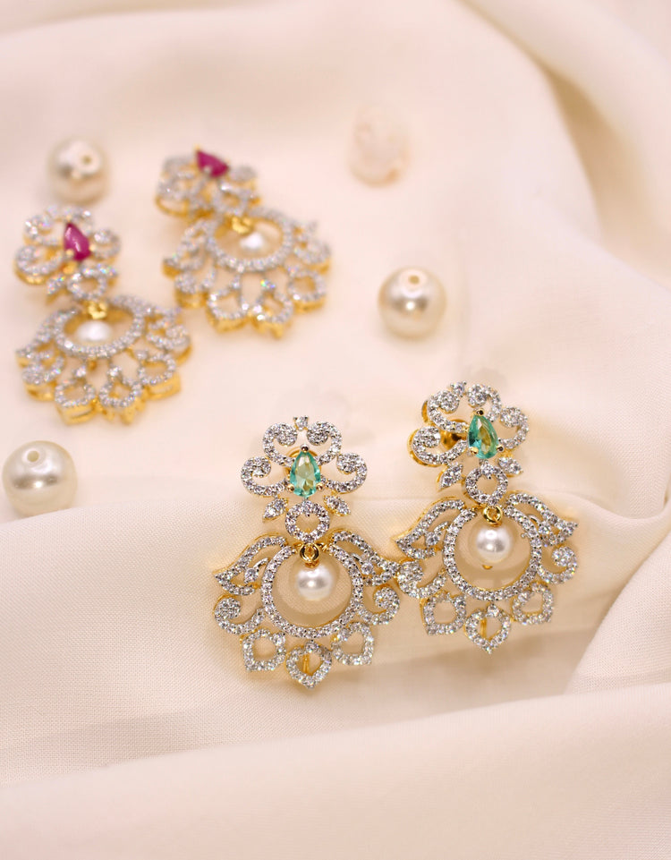 Gold Plated Designer Earrings - Aloro Jewels