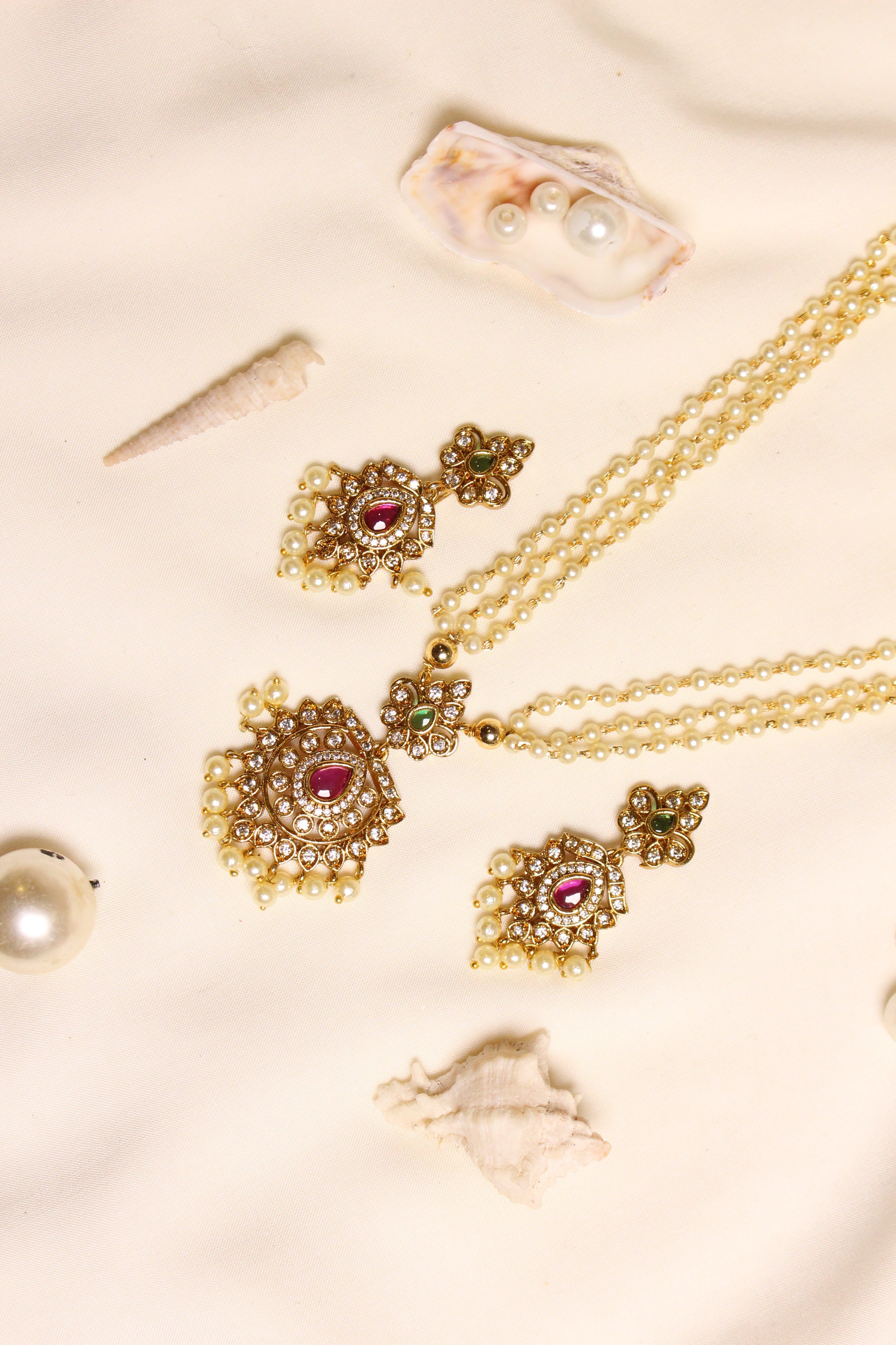 Phool Jadau Mala Set - Aloro Jewels