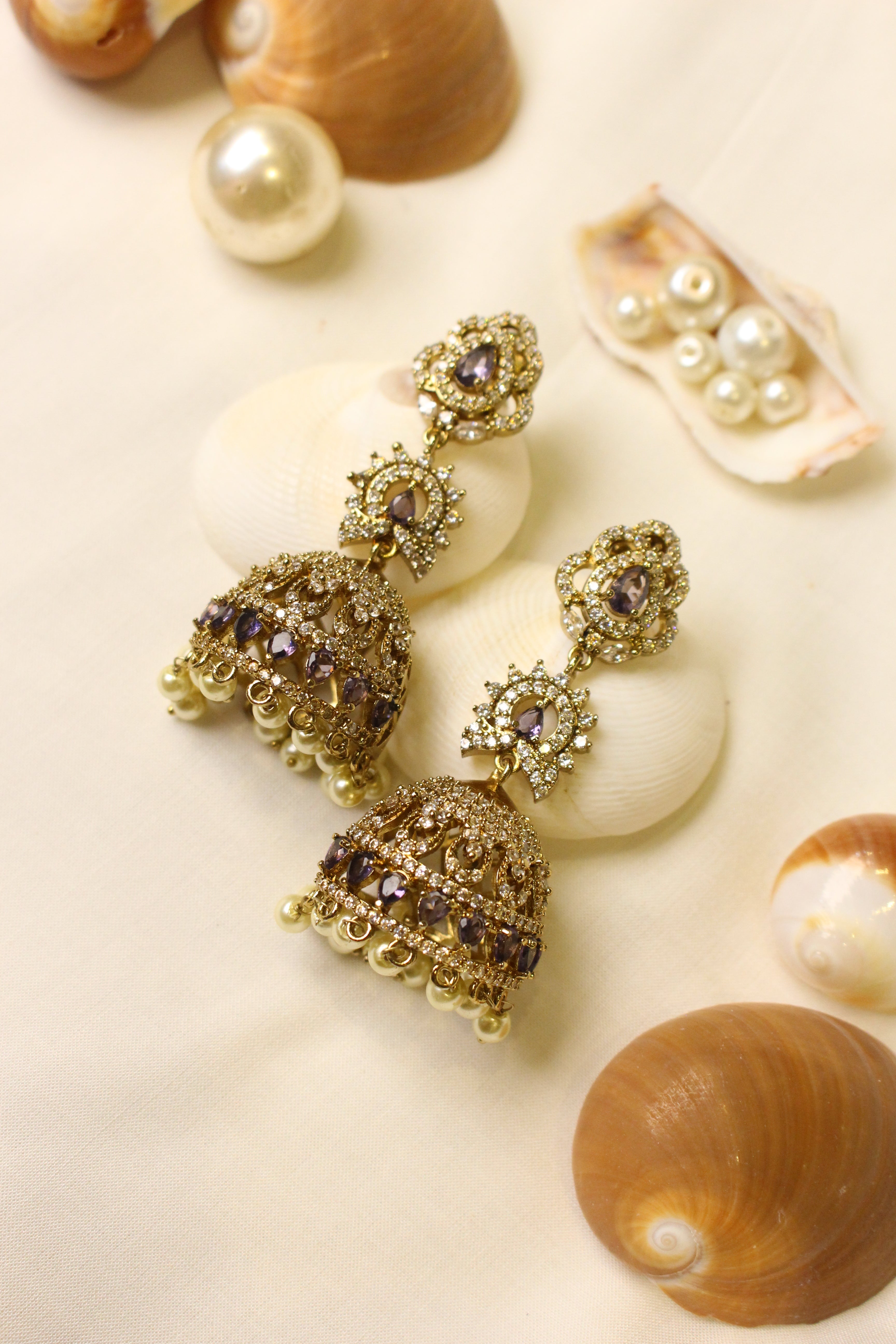 Diamond Style Statement Jhumki - Aloro Jewels