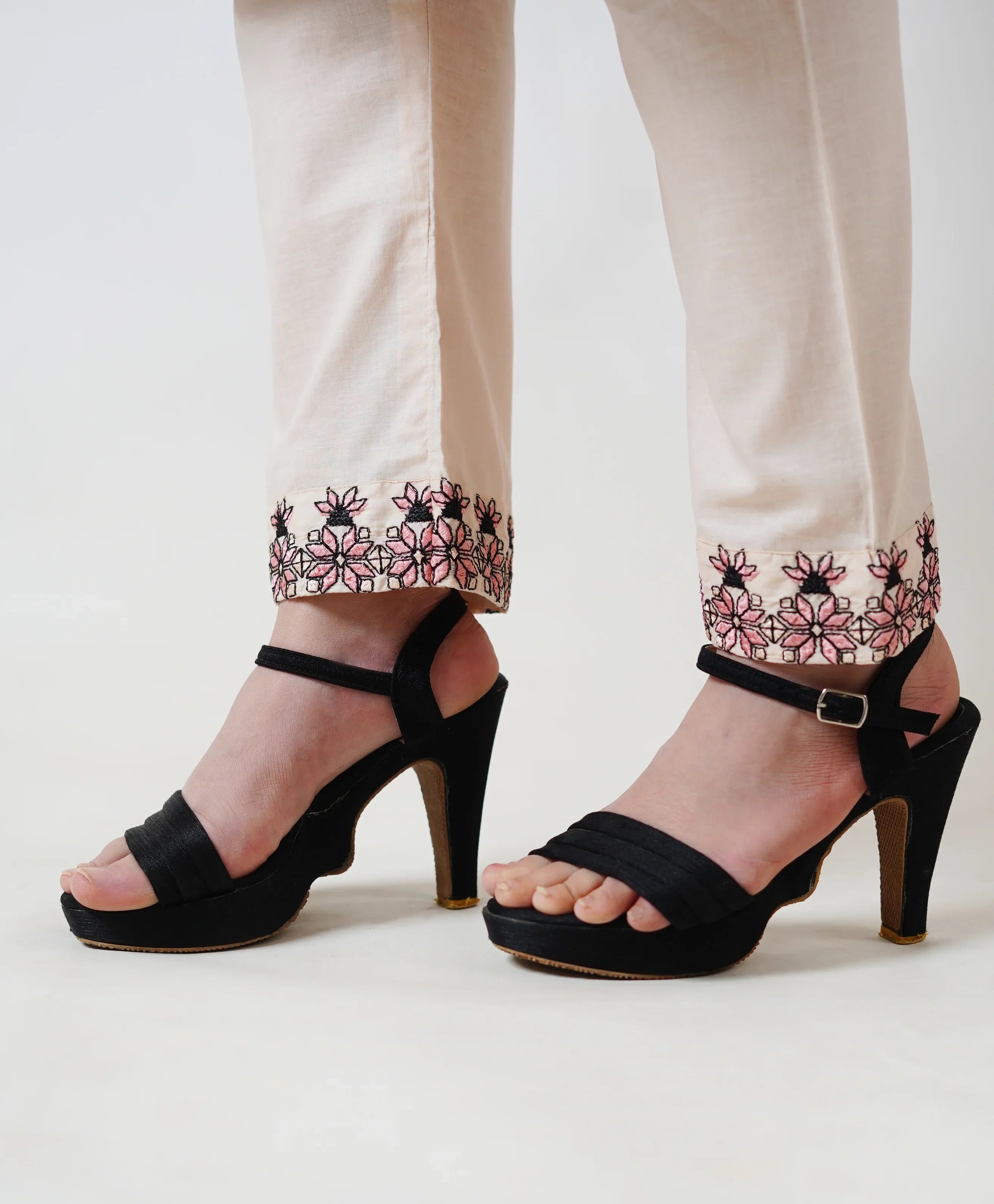 Embroidered Beige Kurti - HBH