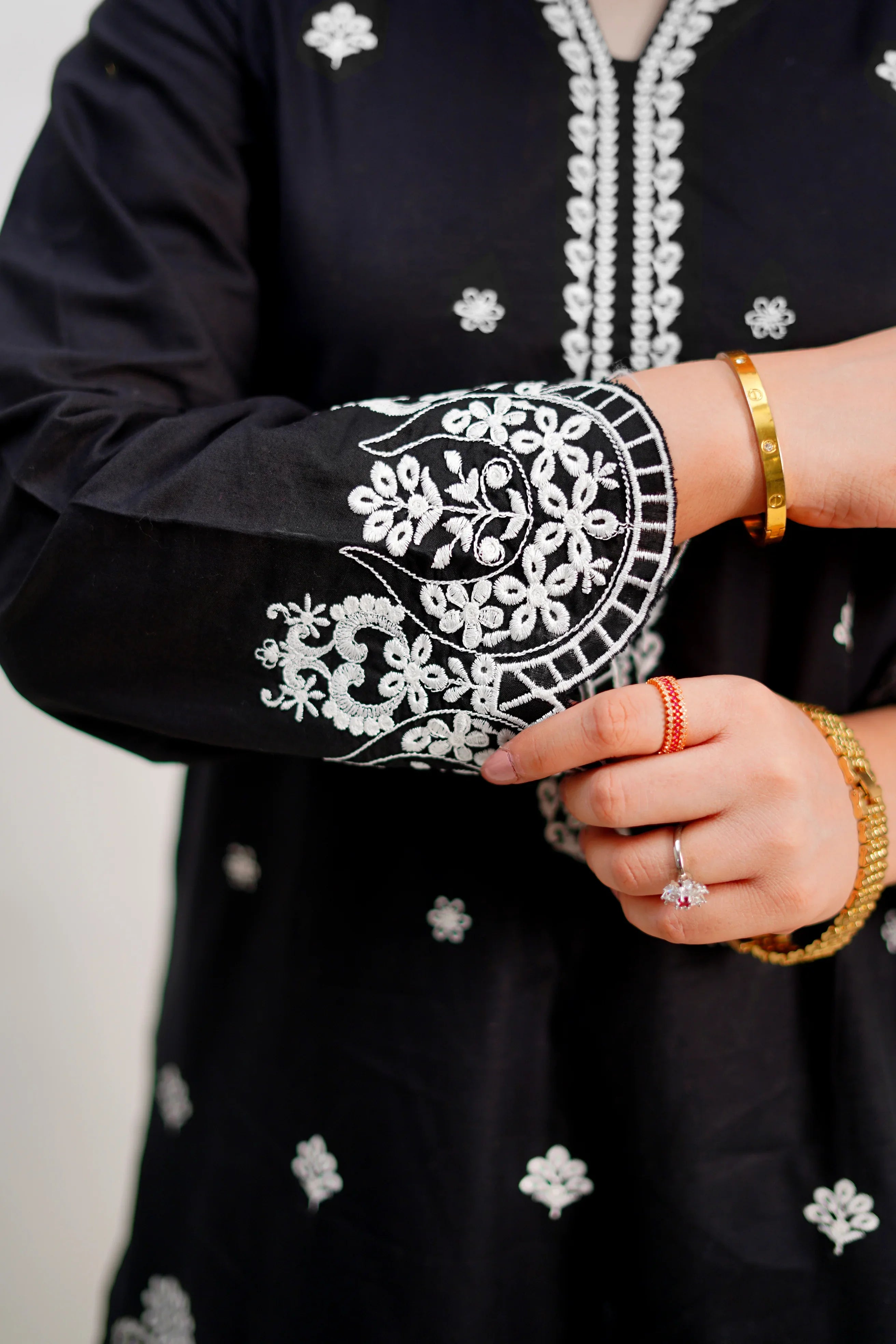 Embroidered Black Kurti - HBH
