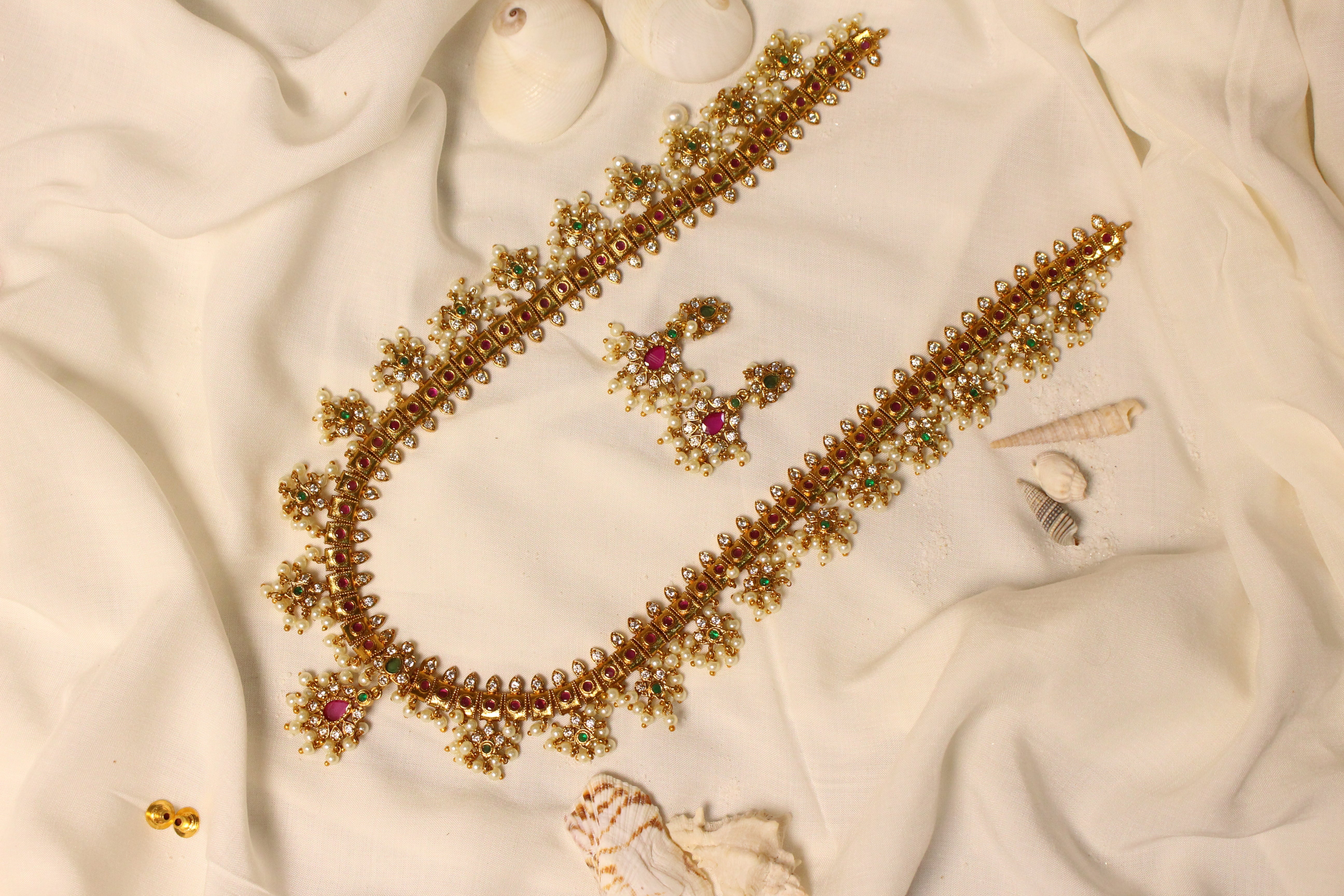 Gold Plated Jadau Mala - Aloro Jewels