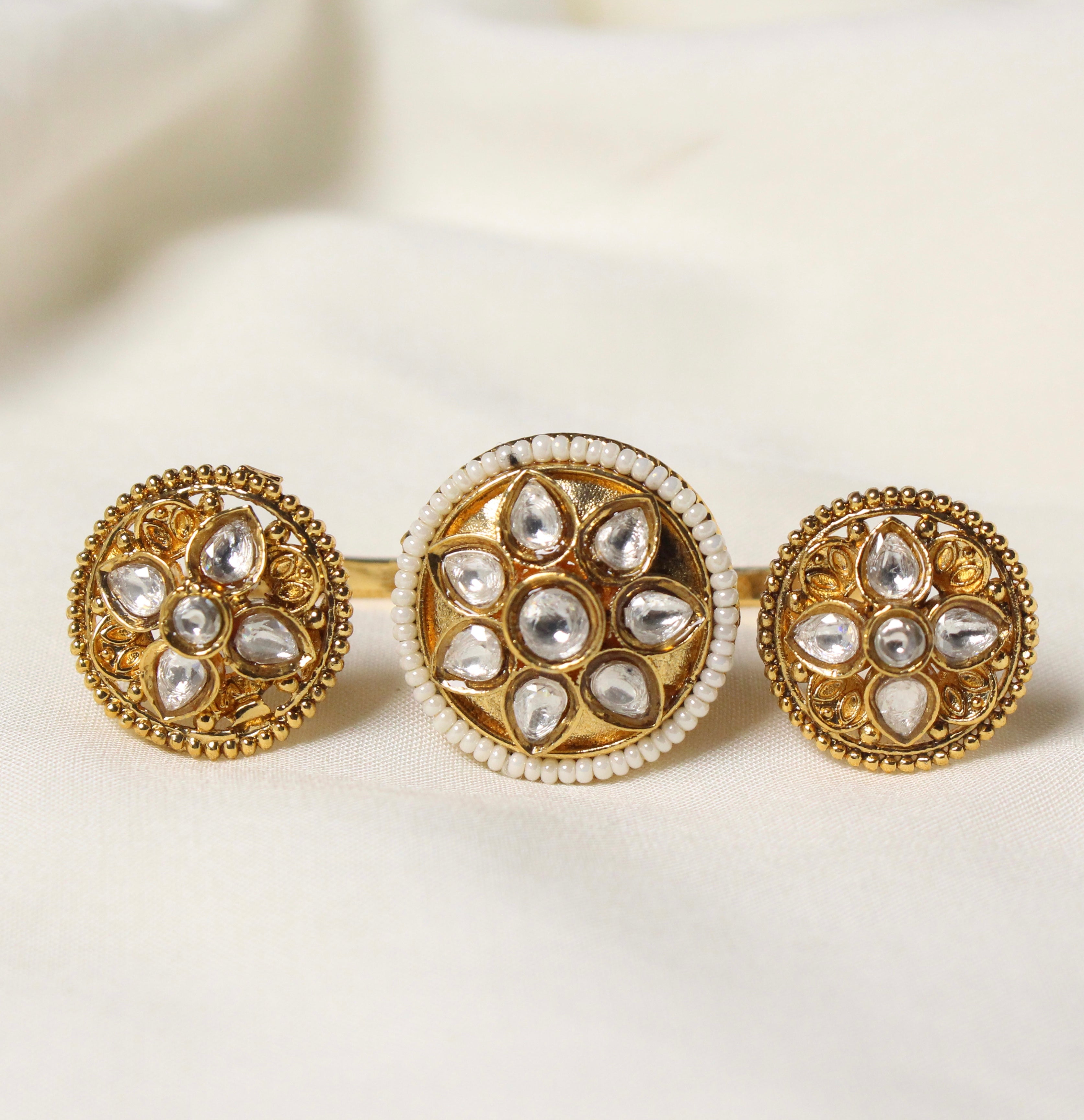 Rajwadi Floral Ring - Aloro Jewels