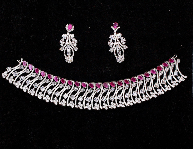 Silver Red Necklace - Aloro Jewels