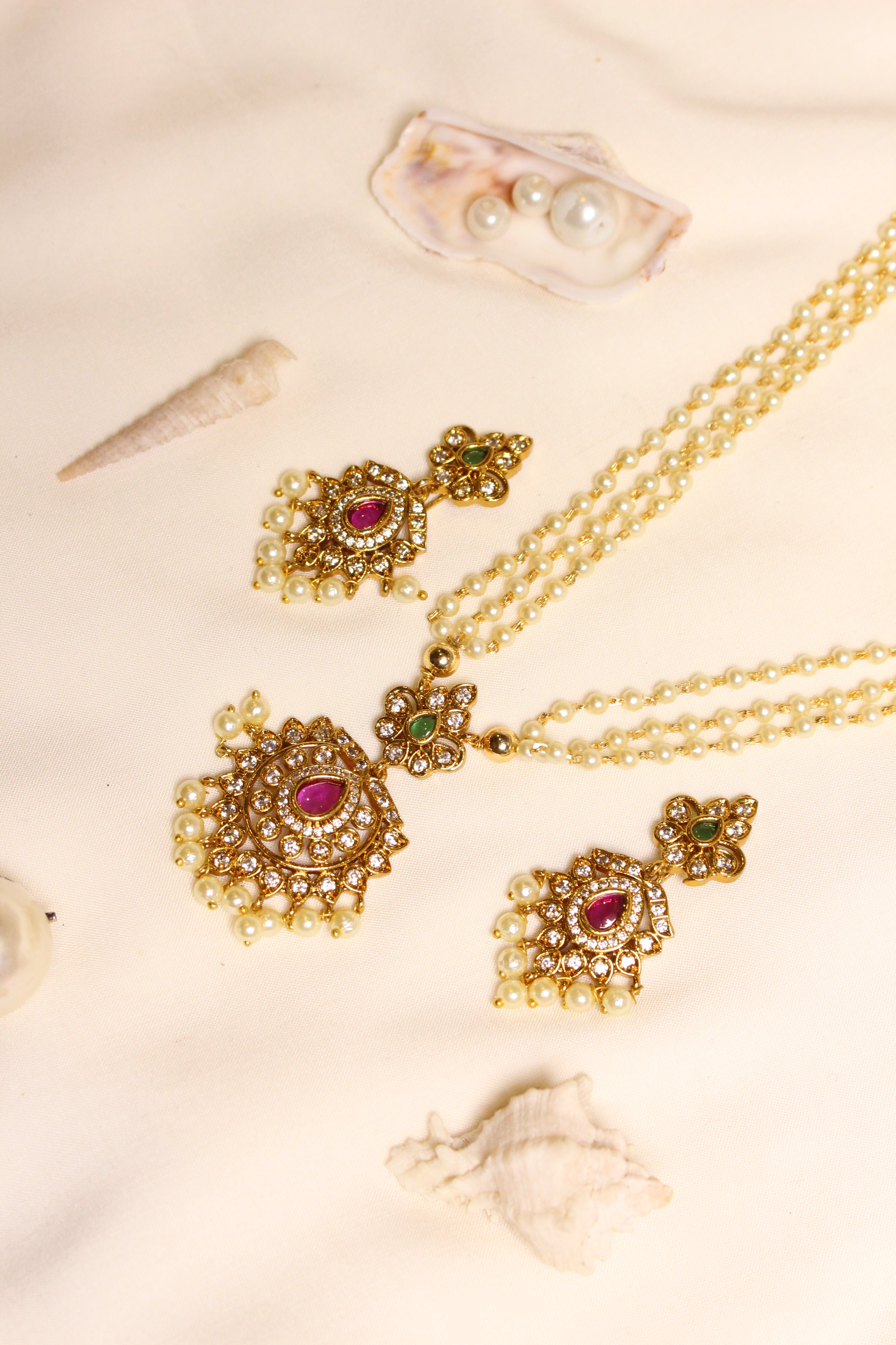 Phool Jadau Mala Set - Aloro Jewels