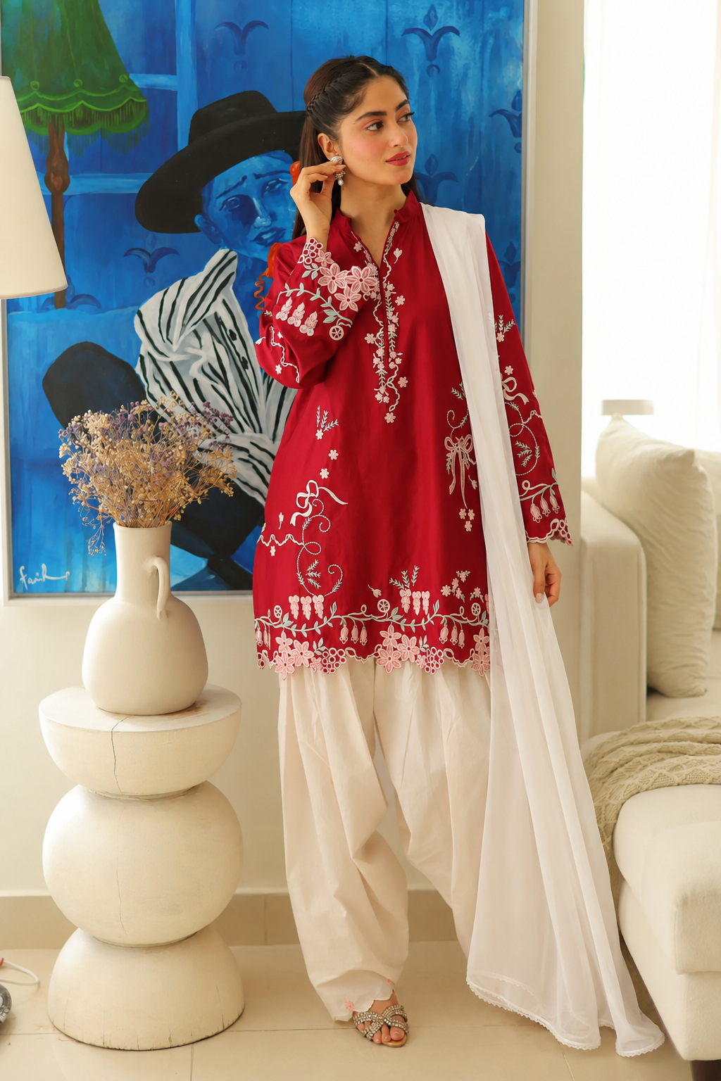 Rosette 3 PCs Embroidered - Tawakal Closet