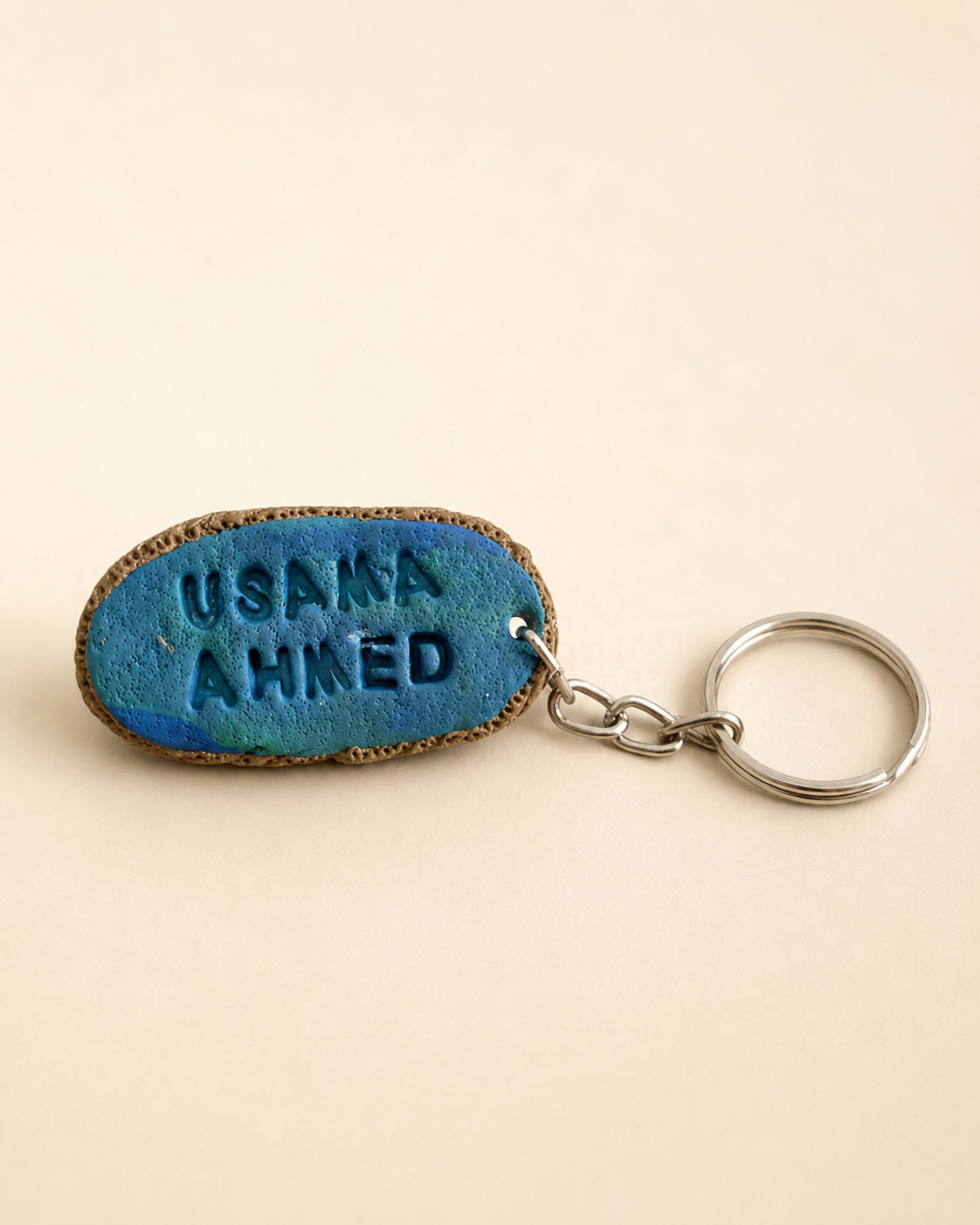 Custom Name Keychain- Engraved Style - Clay Boutique