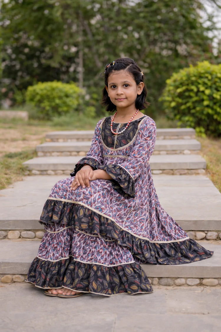 Floral Print Digital Lawn With Gharara - Shadeforteen