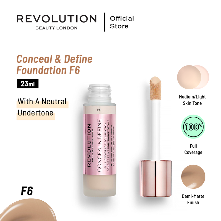 Makeup Revolution Conceal & Define Foundation F6 23 ml
