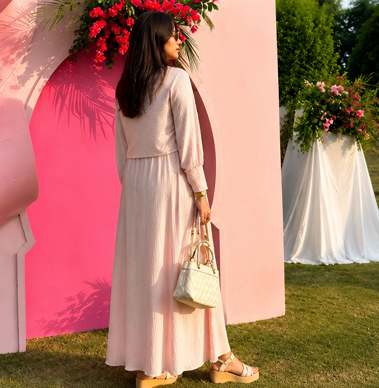 Blush Flow Dress - Velora