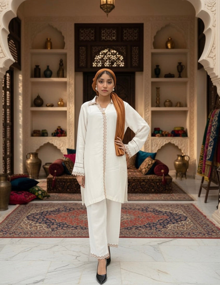 EST-028 Ivory - Co ord set - SYAH