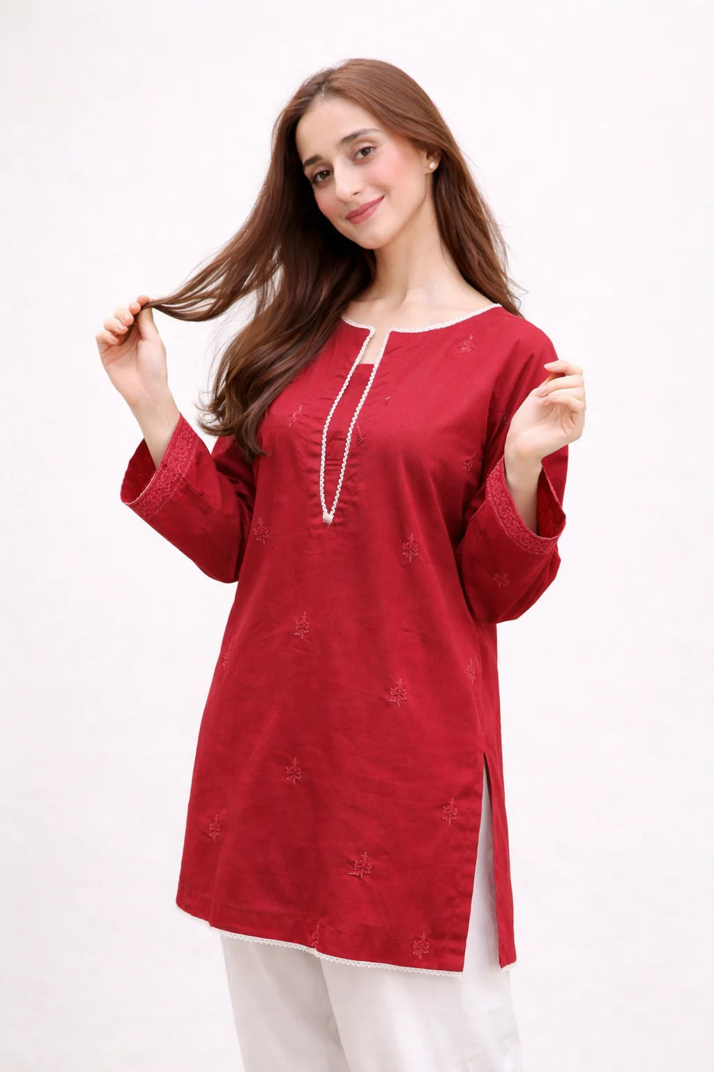2 Piece Cotton Embroidred Co- Ord Set with  Salwar