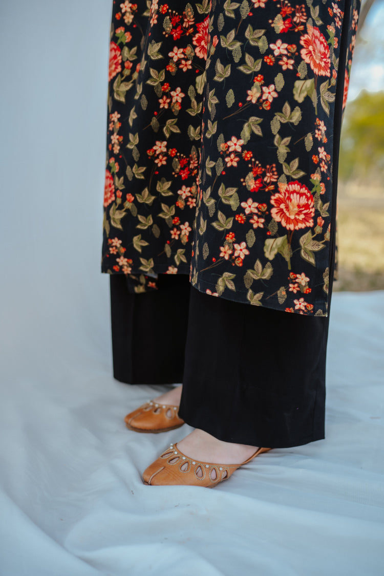 Black Floral Zari - Eleganza