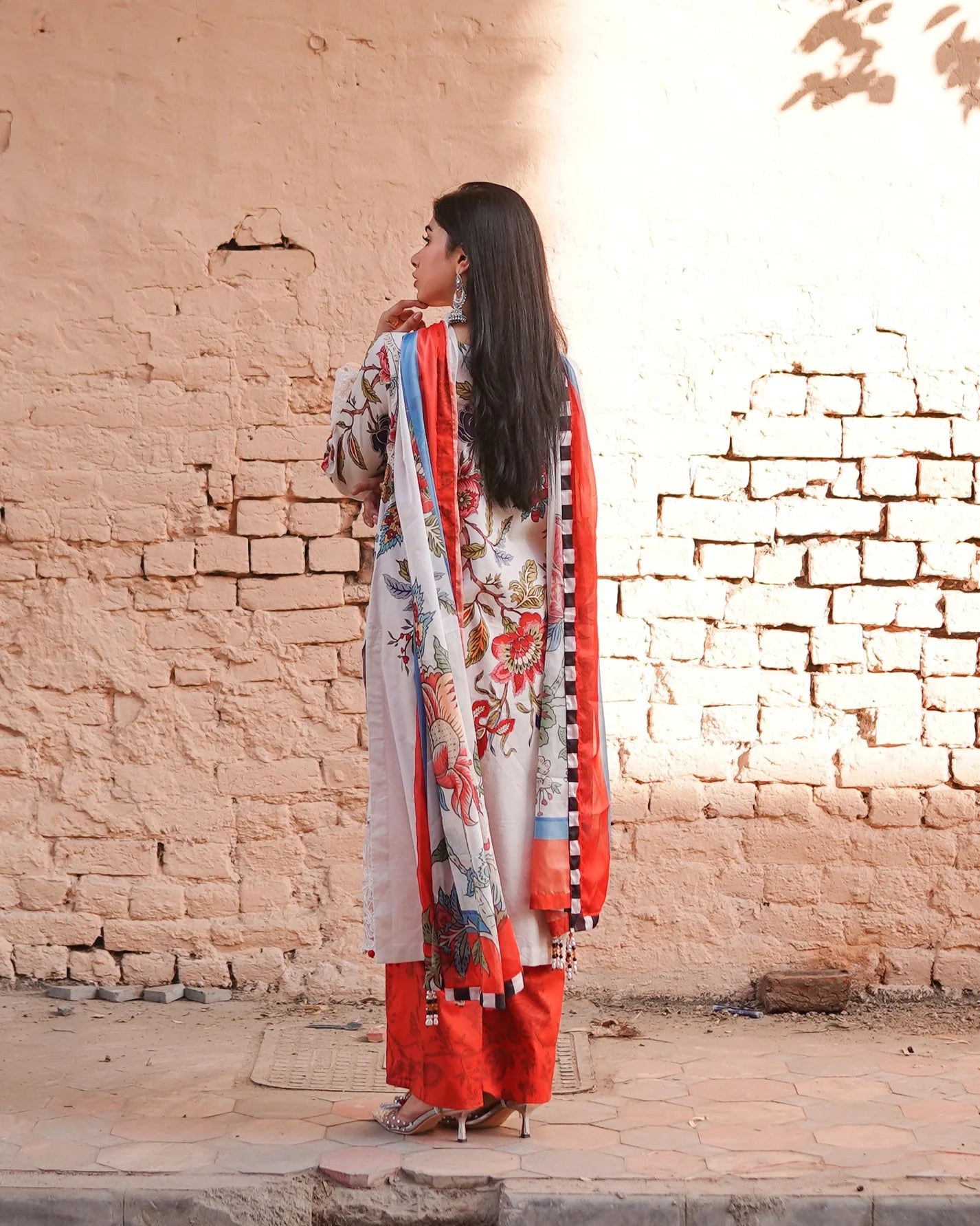 3 Piece Unstitched - Premium Lawn White Suit - Abeer Rasheed