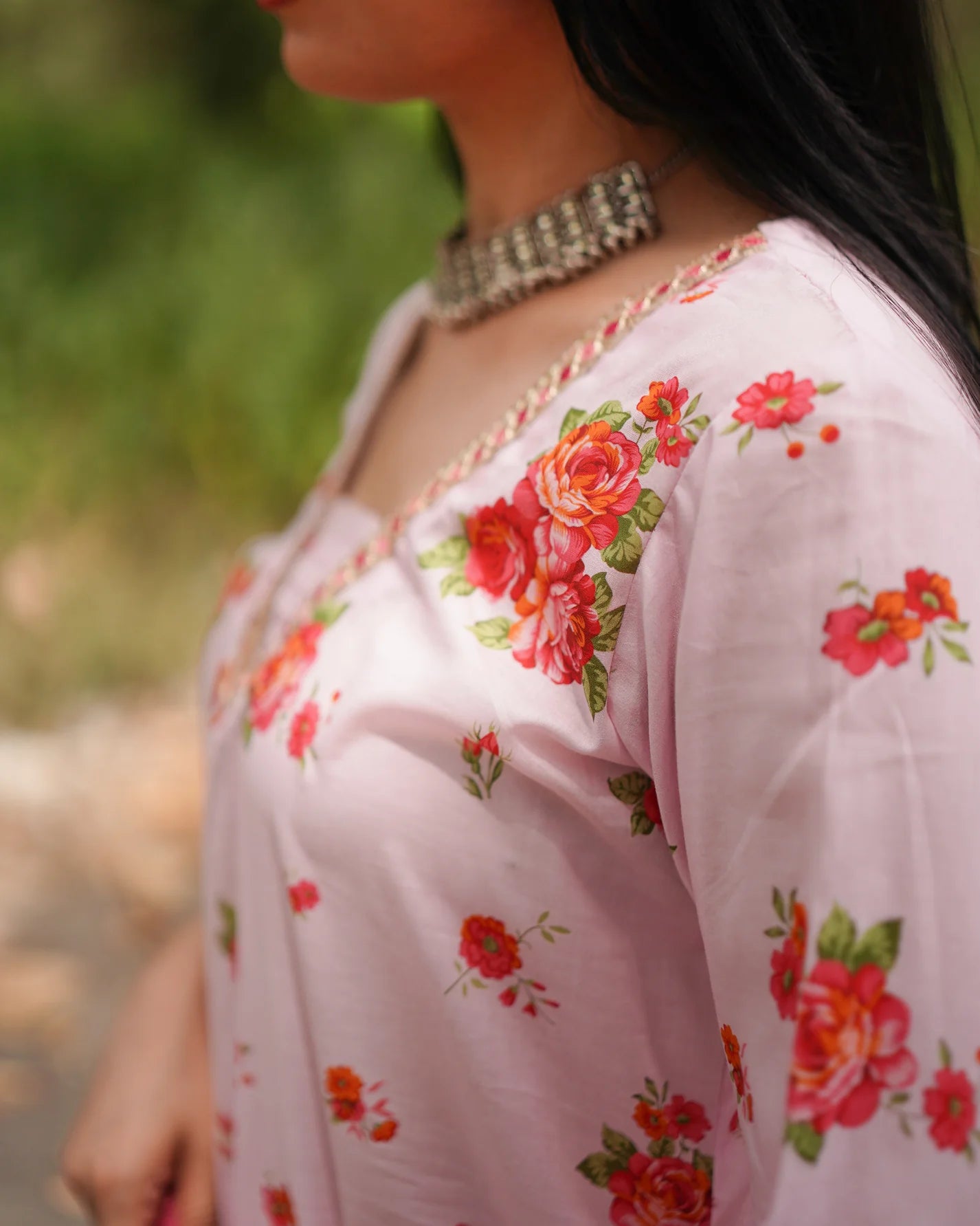 3 Piece Unstitched - Premium Lawn Light Pink Suit - Abeer Rasheed