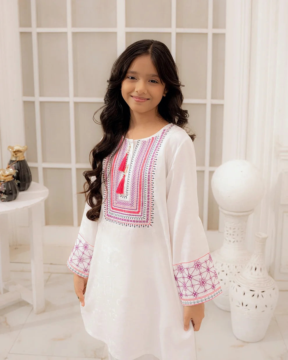 Embroidered Cotton Suit - Crimson Thread - Rangooz