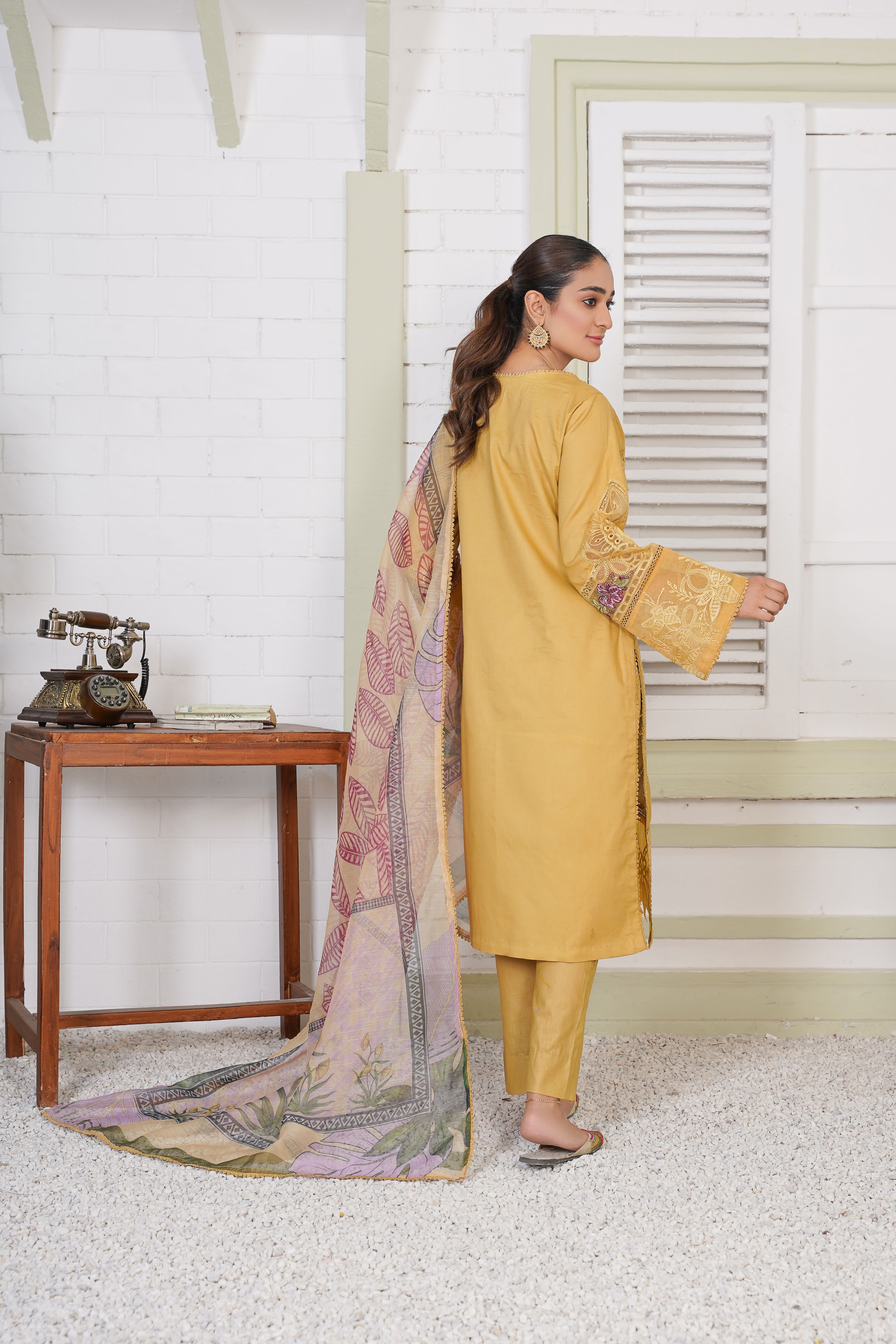 PRET Embroidered Chikankari - 3 PC - Threads & Weaves