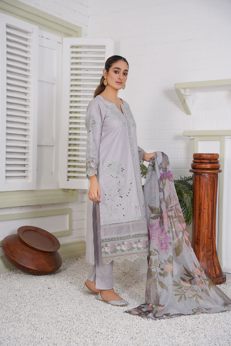 PRET Embroidered Chikankari - 3 PC - Threads & Weaves