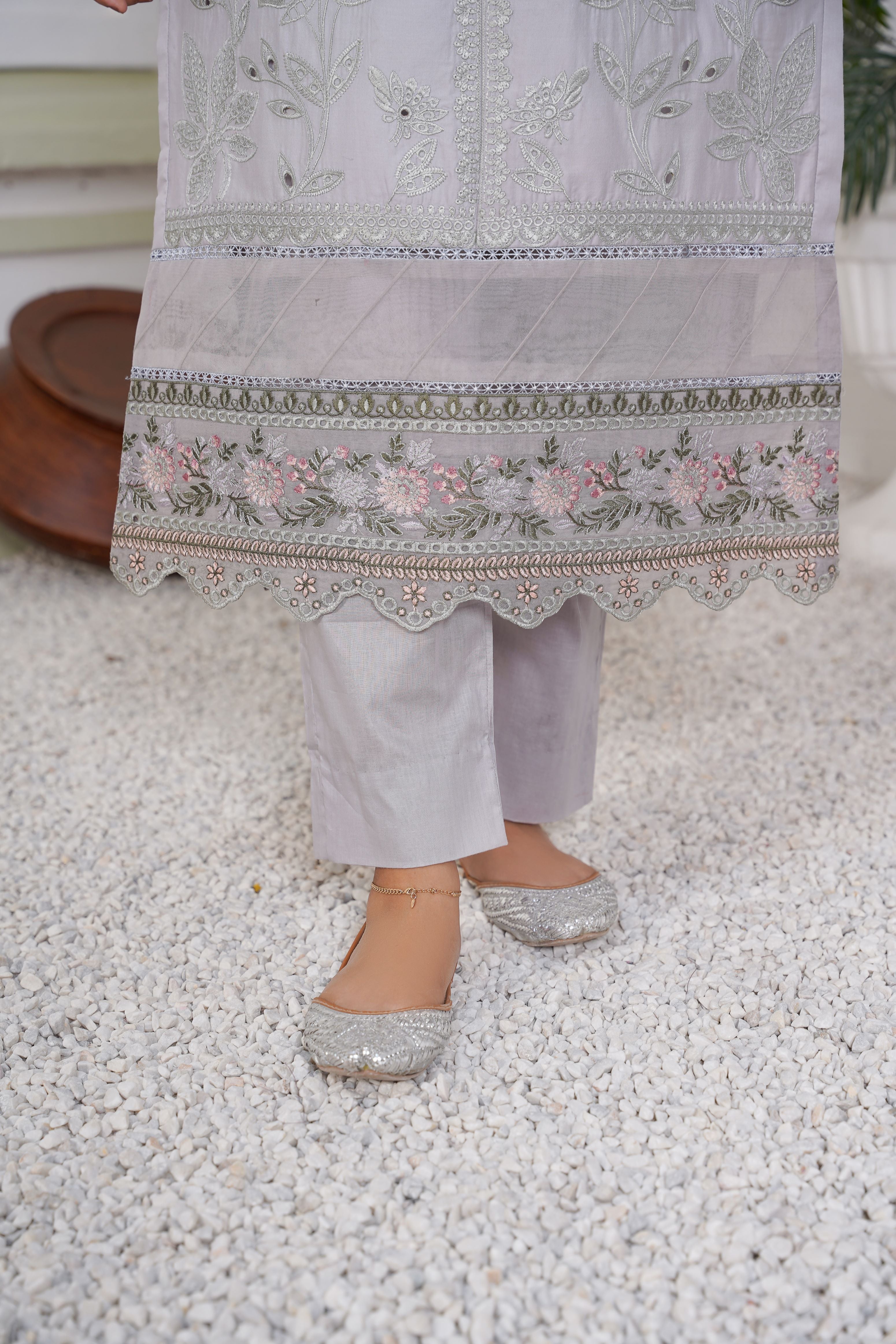 PRET Embroidered Chikankari - 3 PC - Threads & Weaves