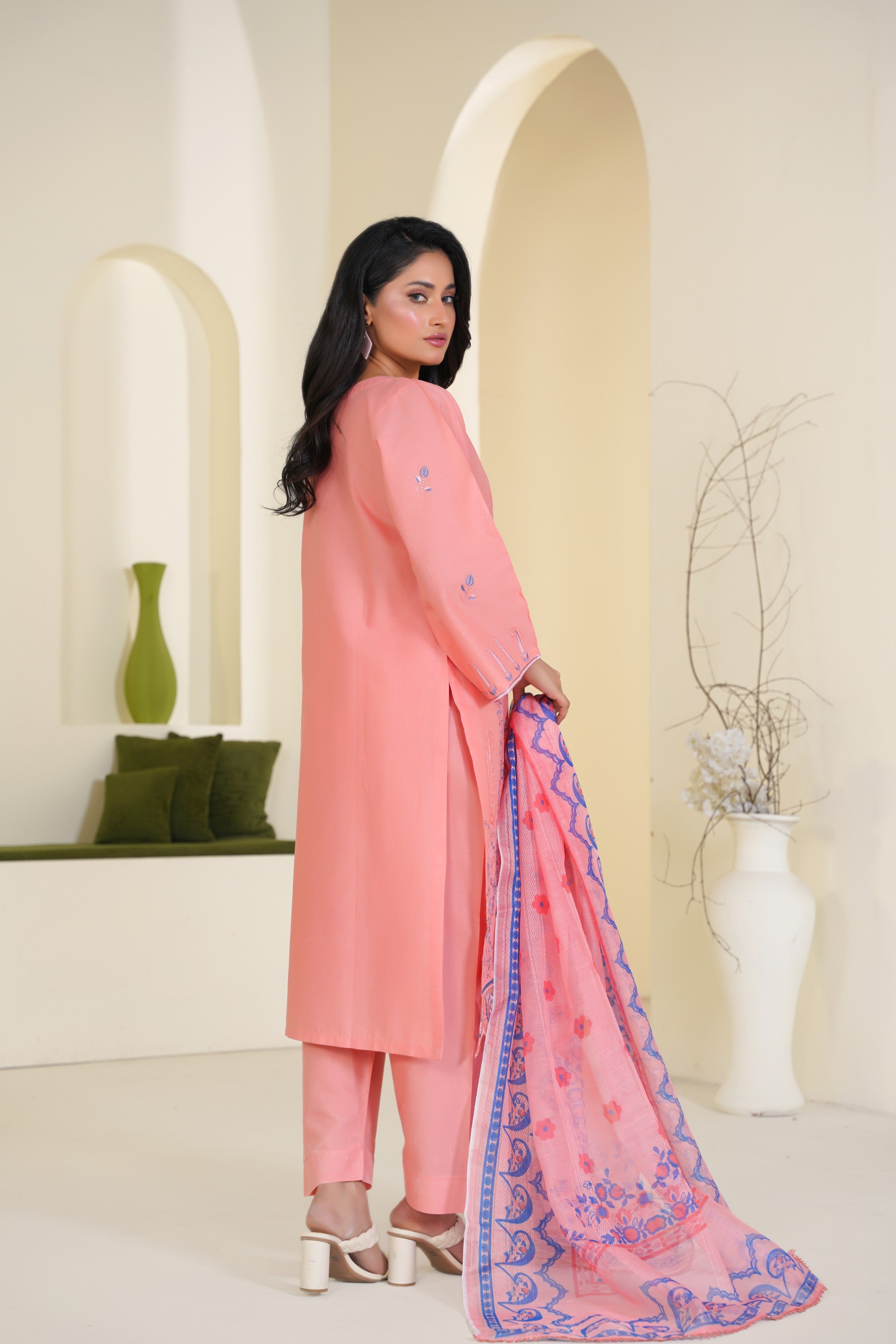 Peach Blossom Lawn Ready to Wear 3PC - Threads & Weaves
