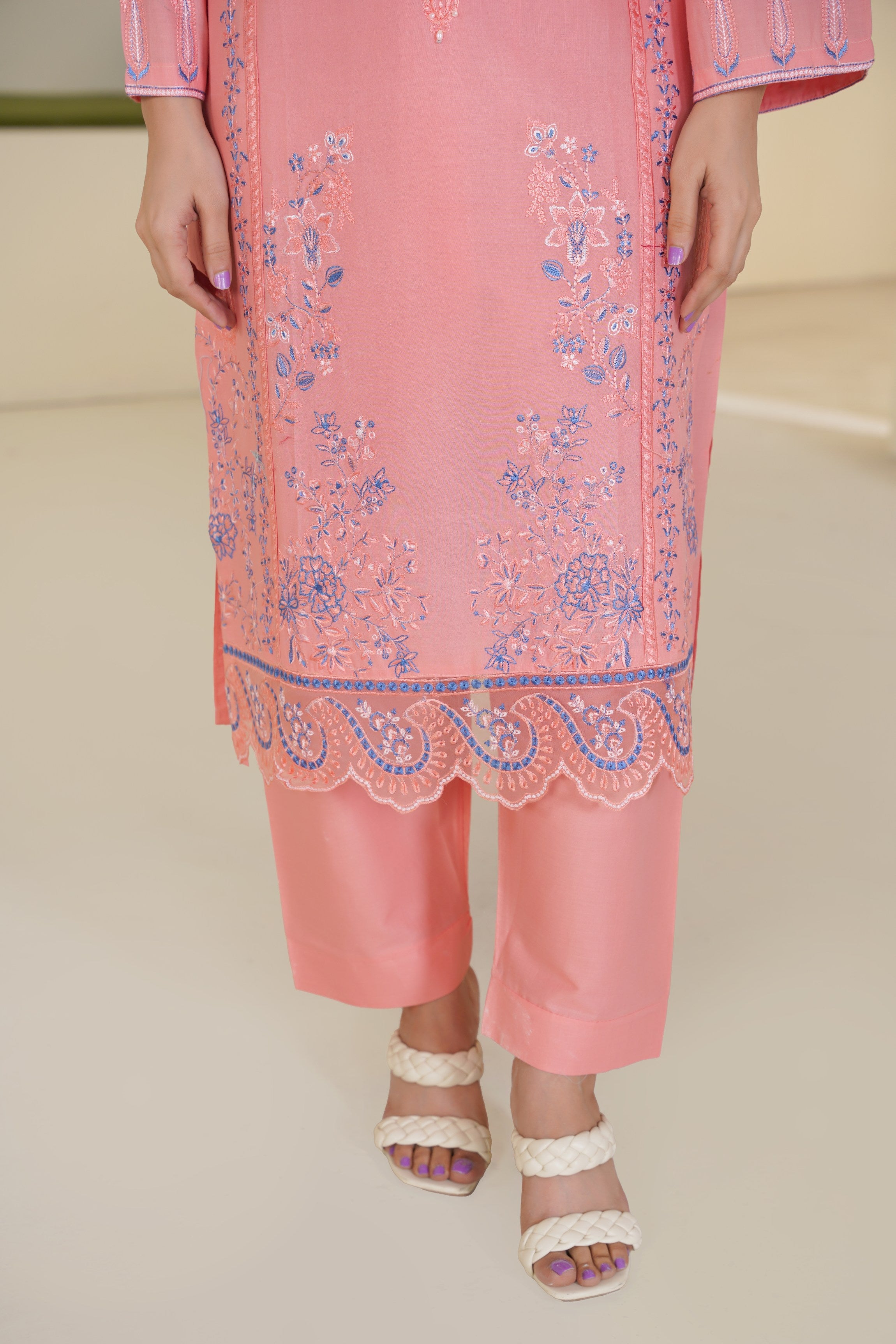Peach Blossom Lawn Ready to Wear 3PC - Threads & Weaves
