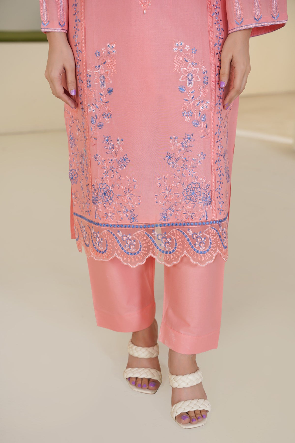 Peach Blossom Lawn Ready to Wear 3PC - Threads & Weaves