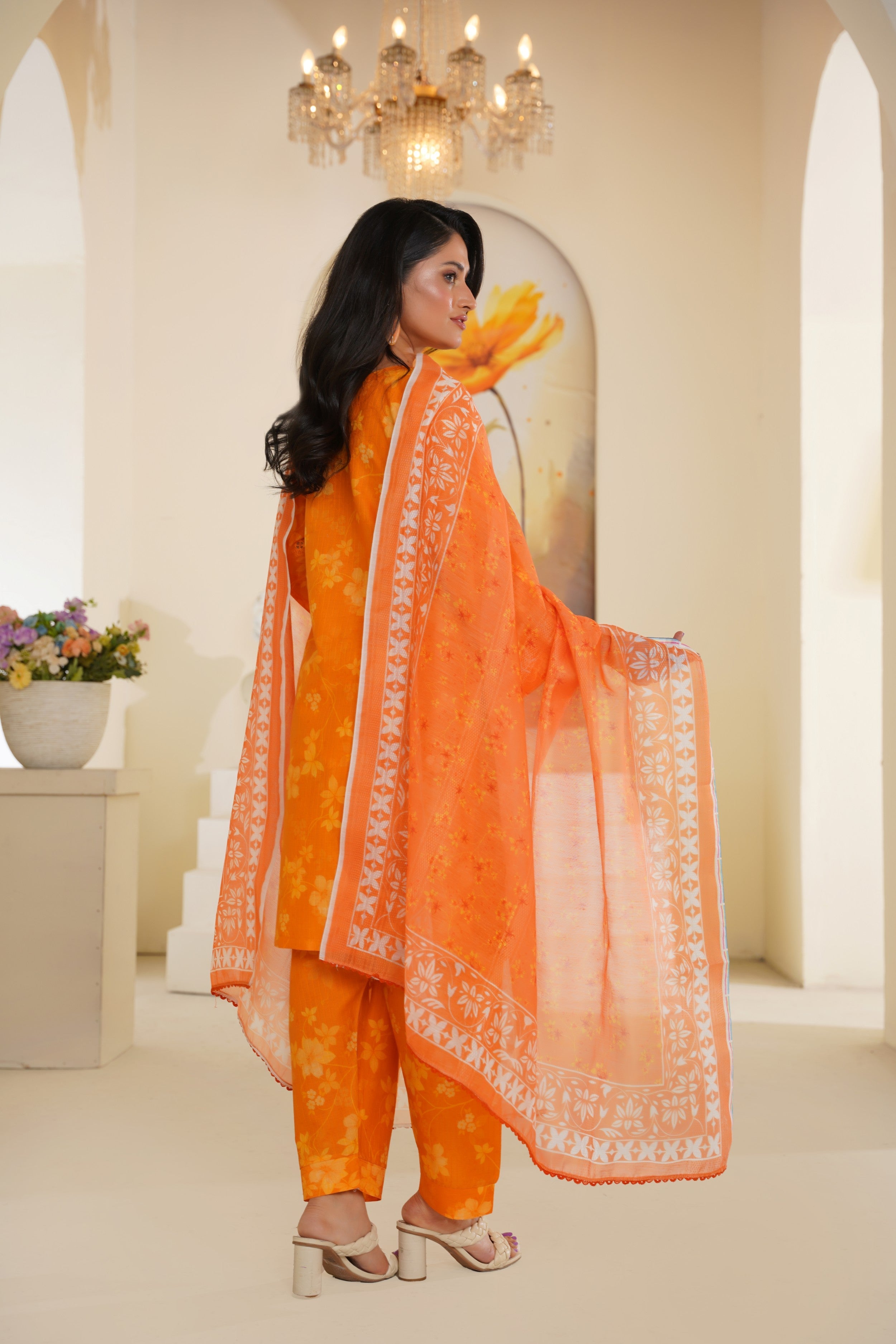 Amber Glow Embroidered Lawn Ready to Wear 3PC - Threads & Weaves