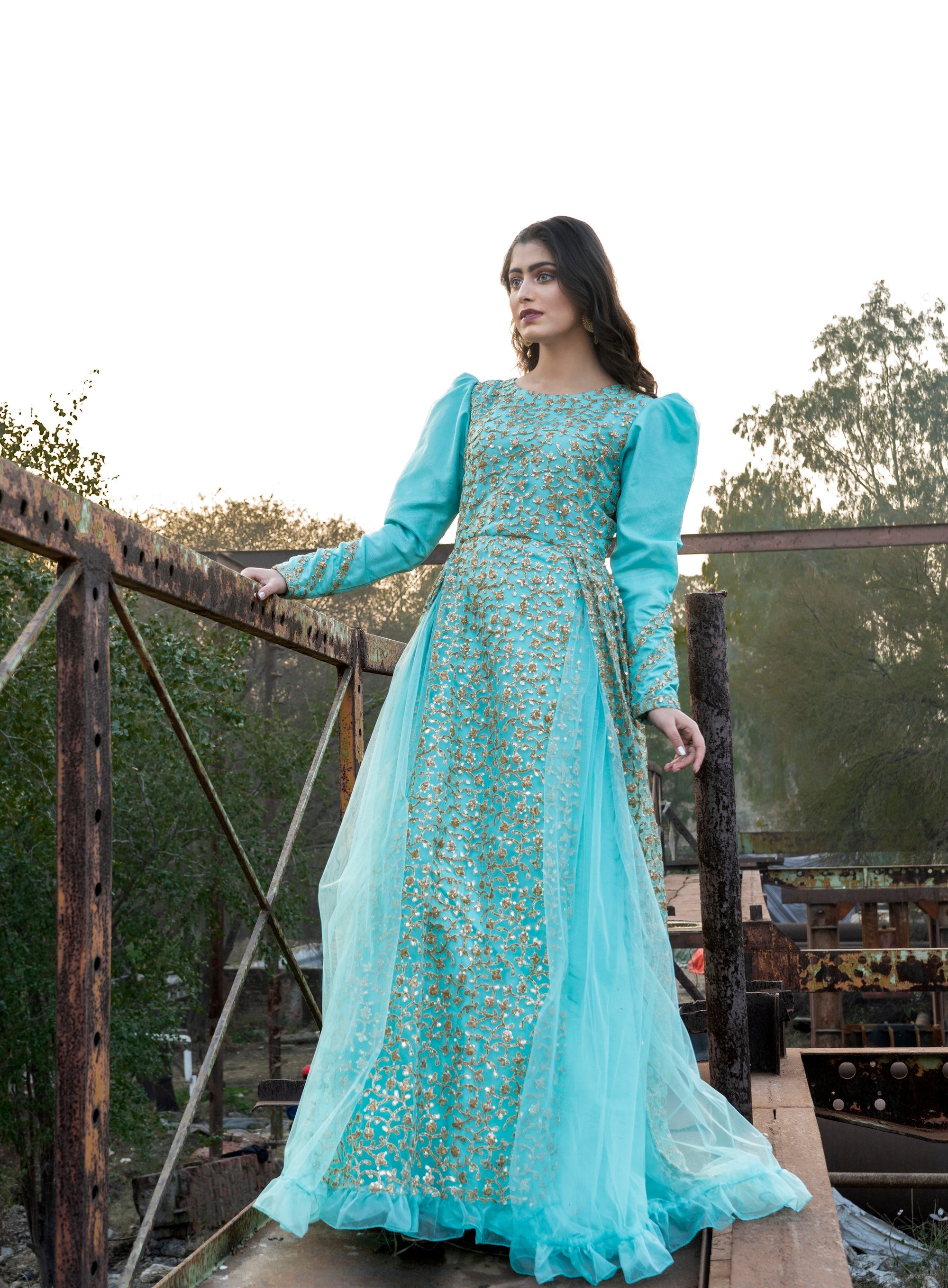 Puffed Sleeves Gown - SYAH