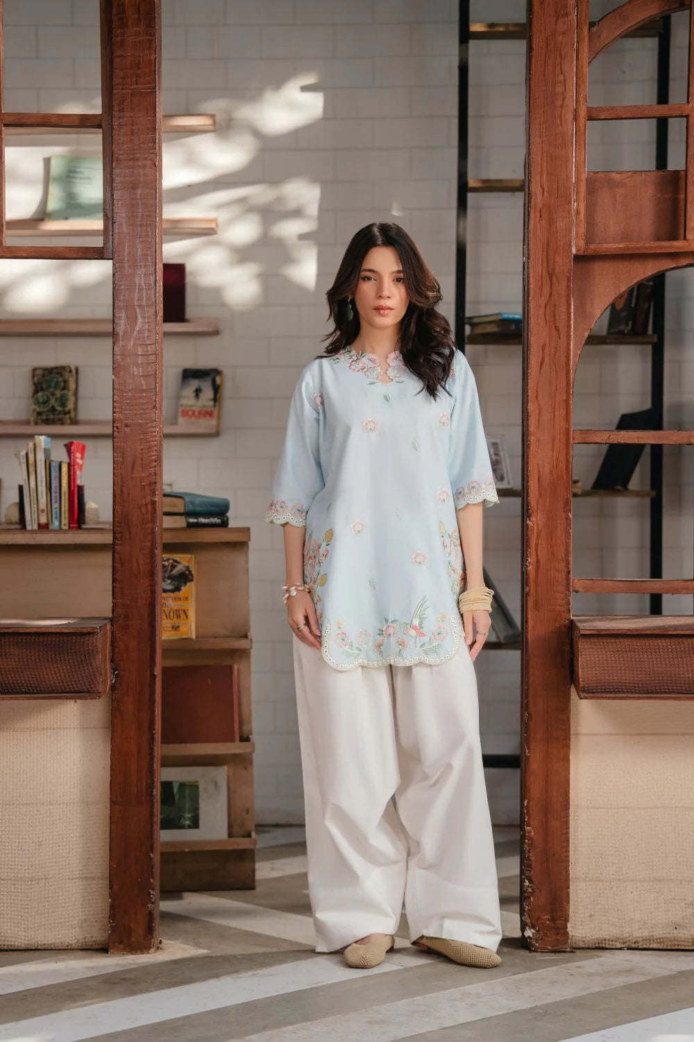 ICE BLUE 3 PC EMBROIDERY - Urban Haya