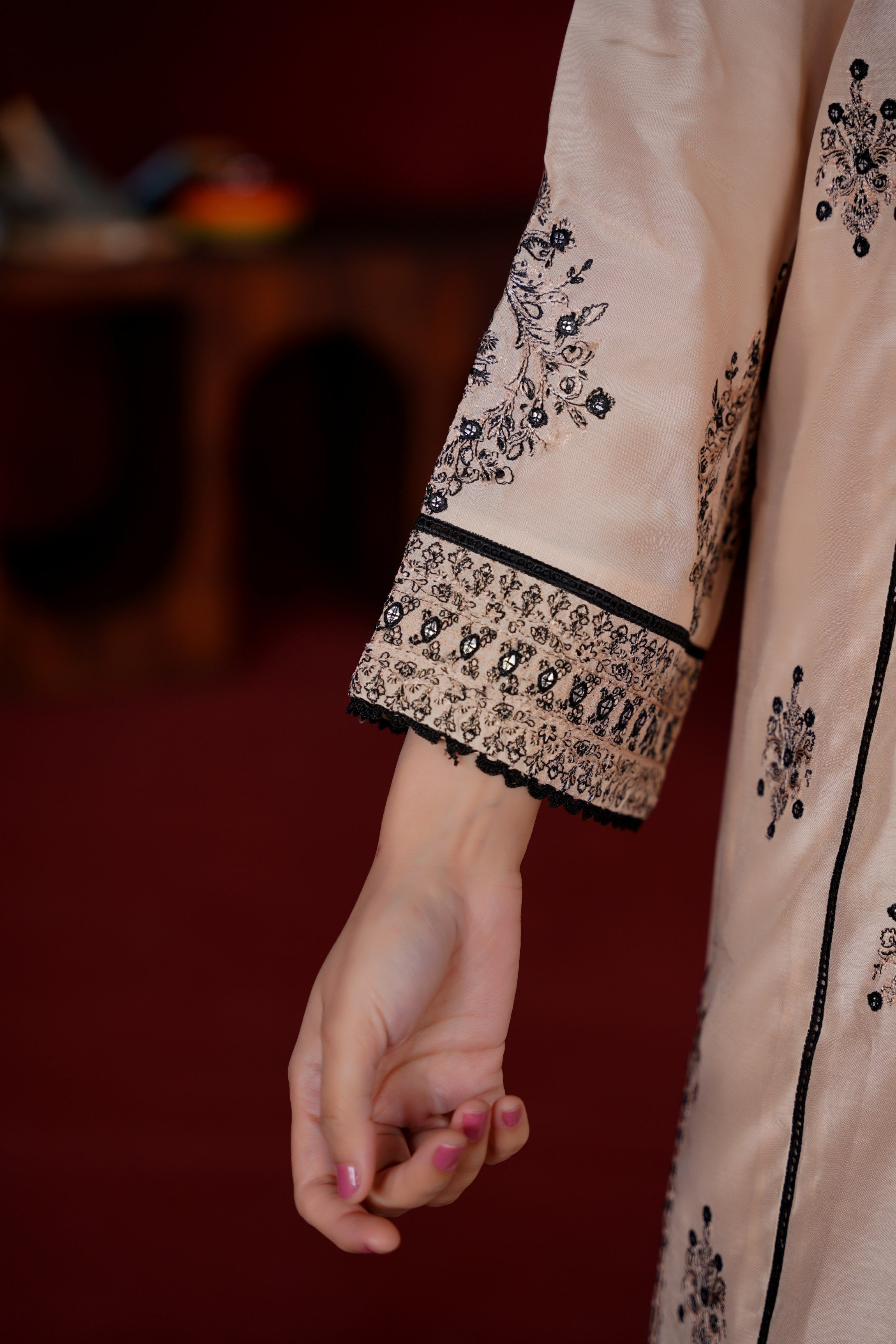 Elegant Beige Viscose Ready-to-Wear 3 Piece Suit - Threads & Weaves